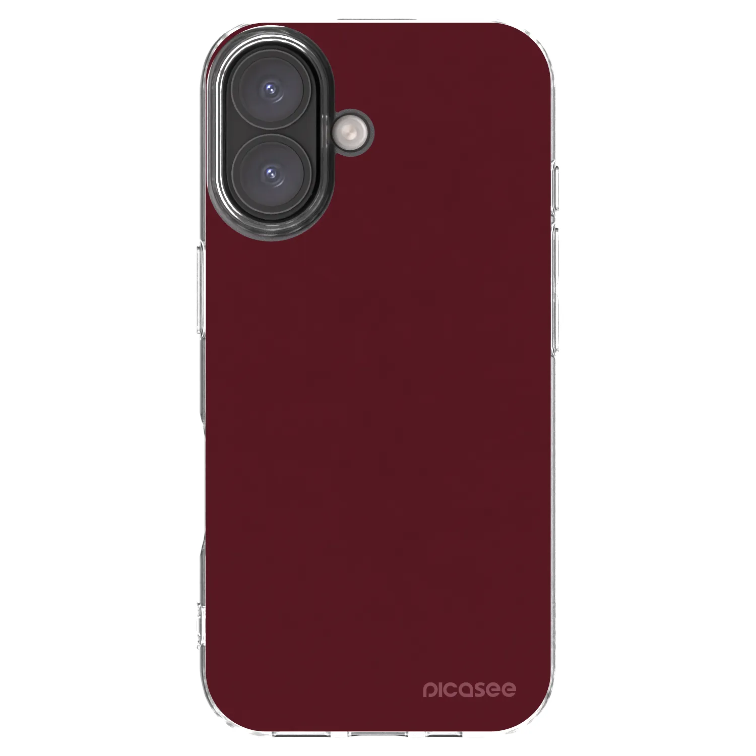 Picasee silikonový průhledný obal pro Apple iPhone 16 - Burgundy red