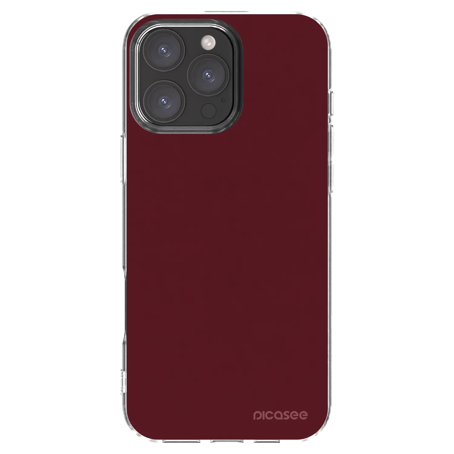 Picasee silikonový průhledný obal pro Apple iPhone 16 Pro Max - Burgundy red