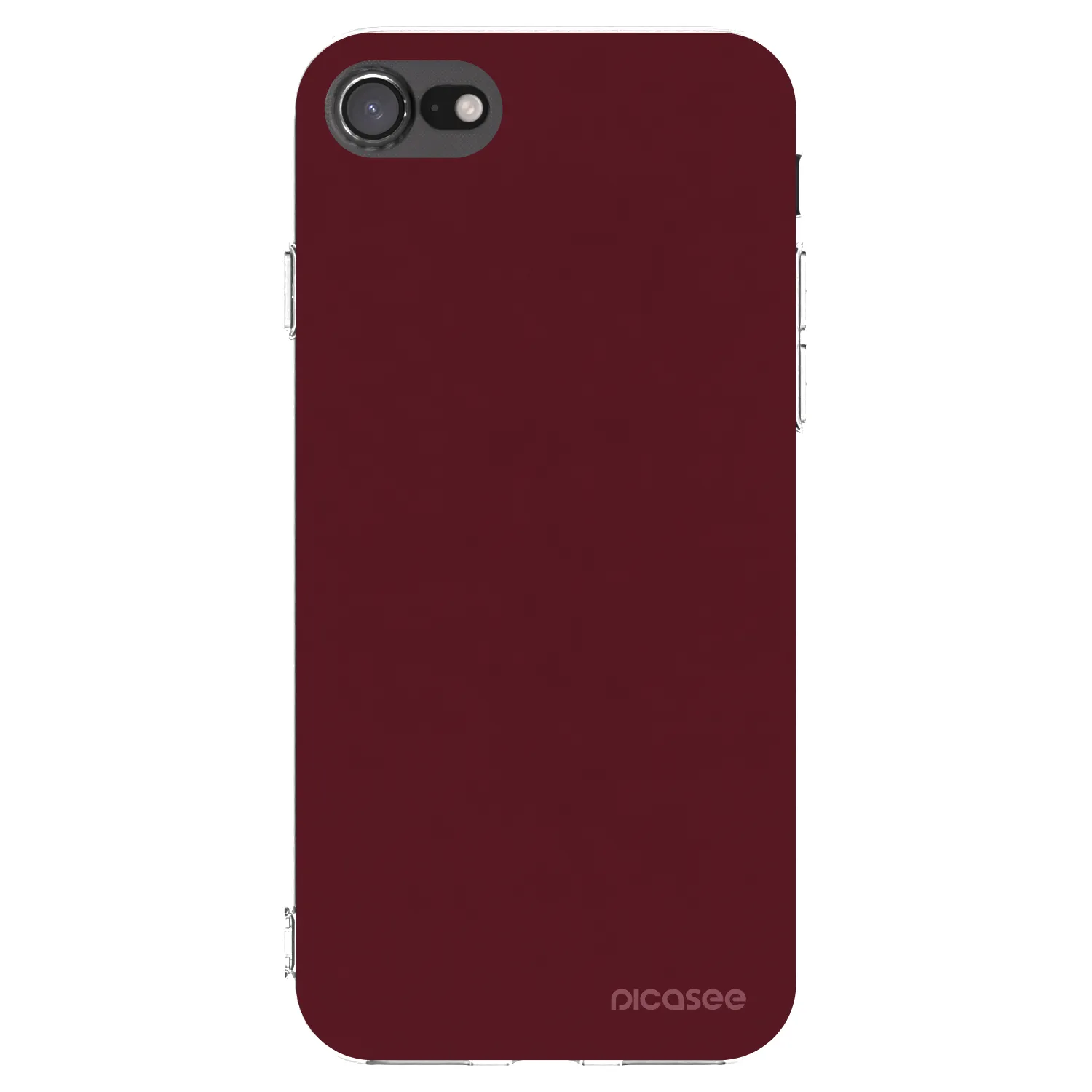 Picasee silikonový průhledný obal pro Apple iPhone 7 - Burgundy red