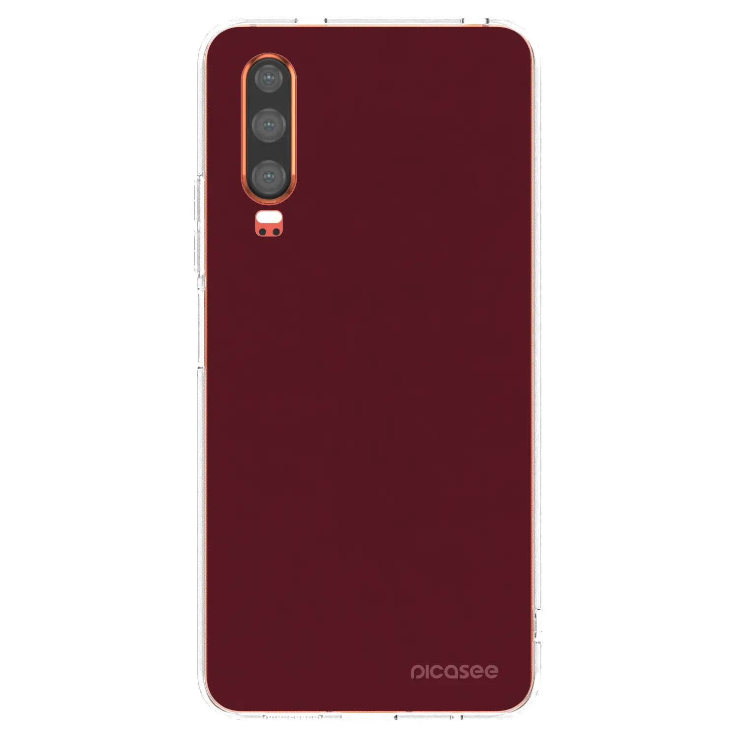 Picasee silikonový průhledný obal pro Huawei P30 - Burgundy red