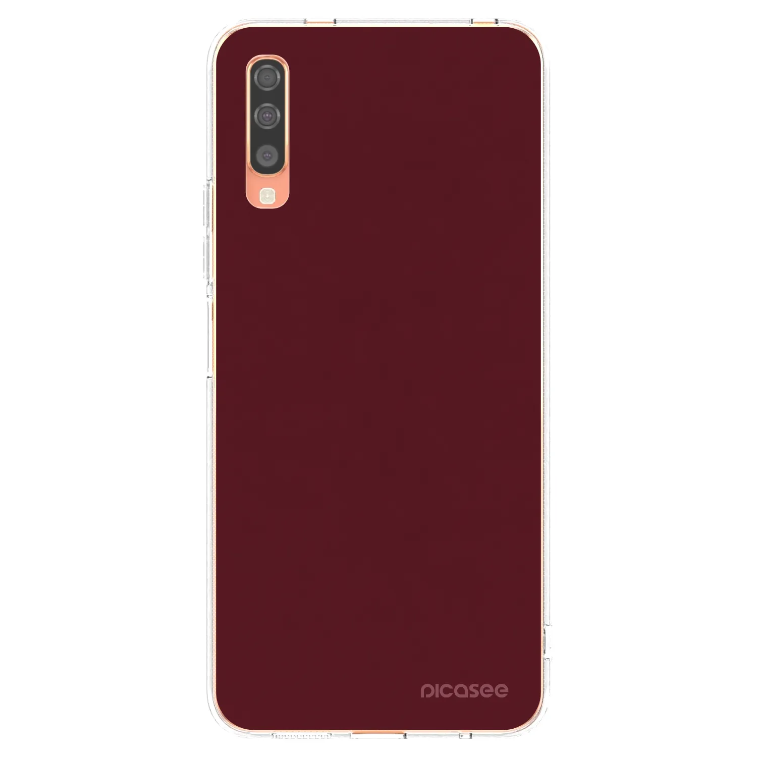 Picasee silikonový průhledný obal pro Samsung Galaxy A70 A705F - Burgundy red