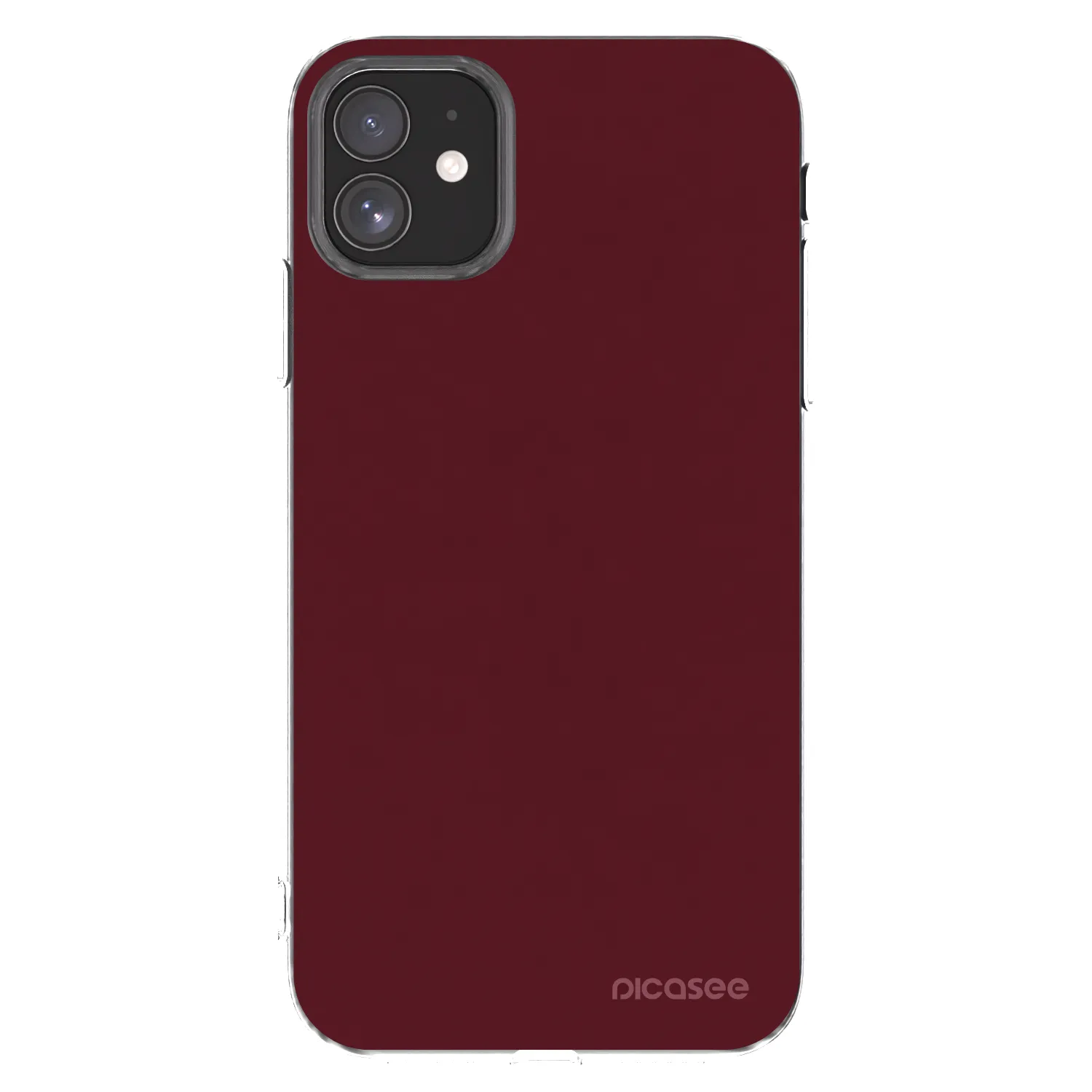 Picasee silikonový průhledný obal pro Apple iPhone 11 - Burgundy red