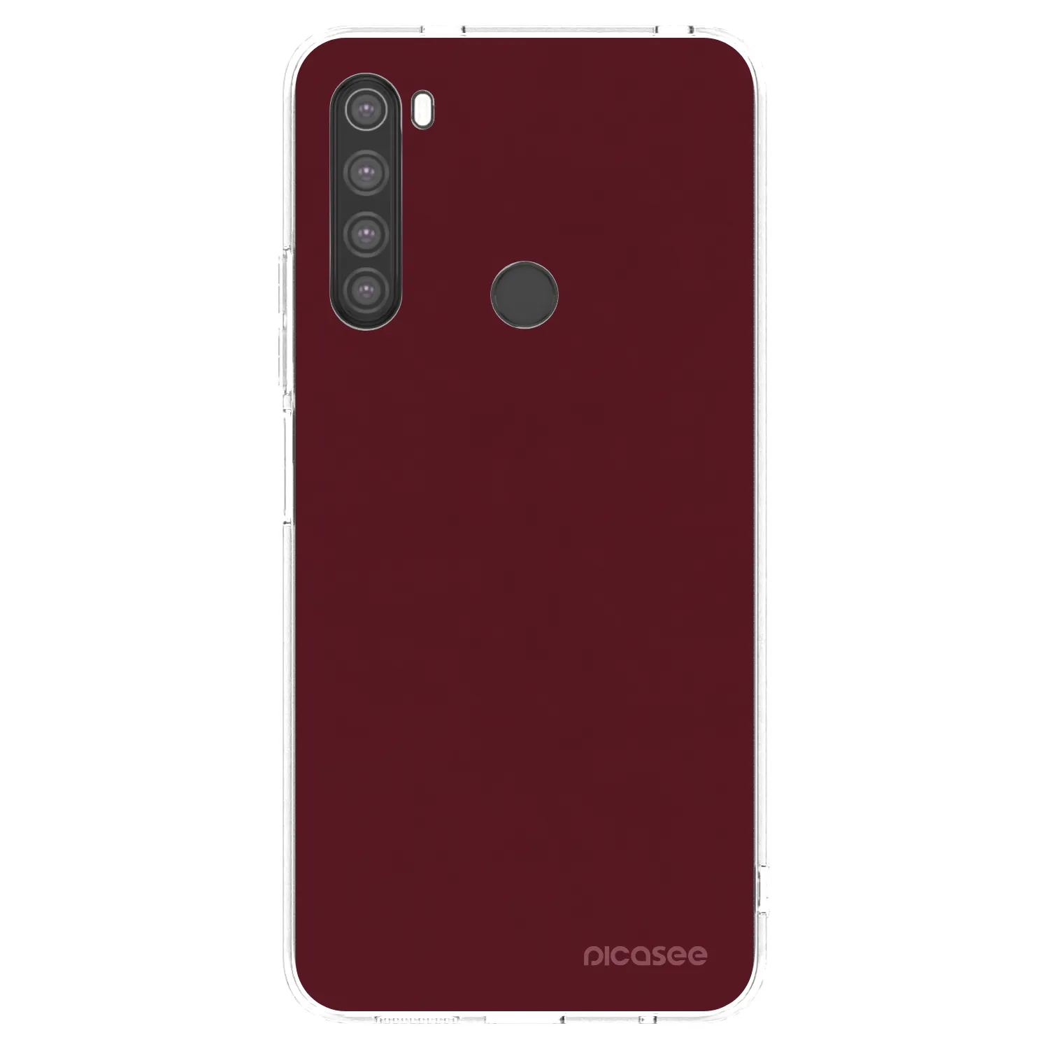 Picasee silikonový průhledný obal pro Xiaomi Redmi Note 8 - Burgundy red