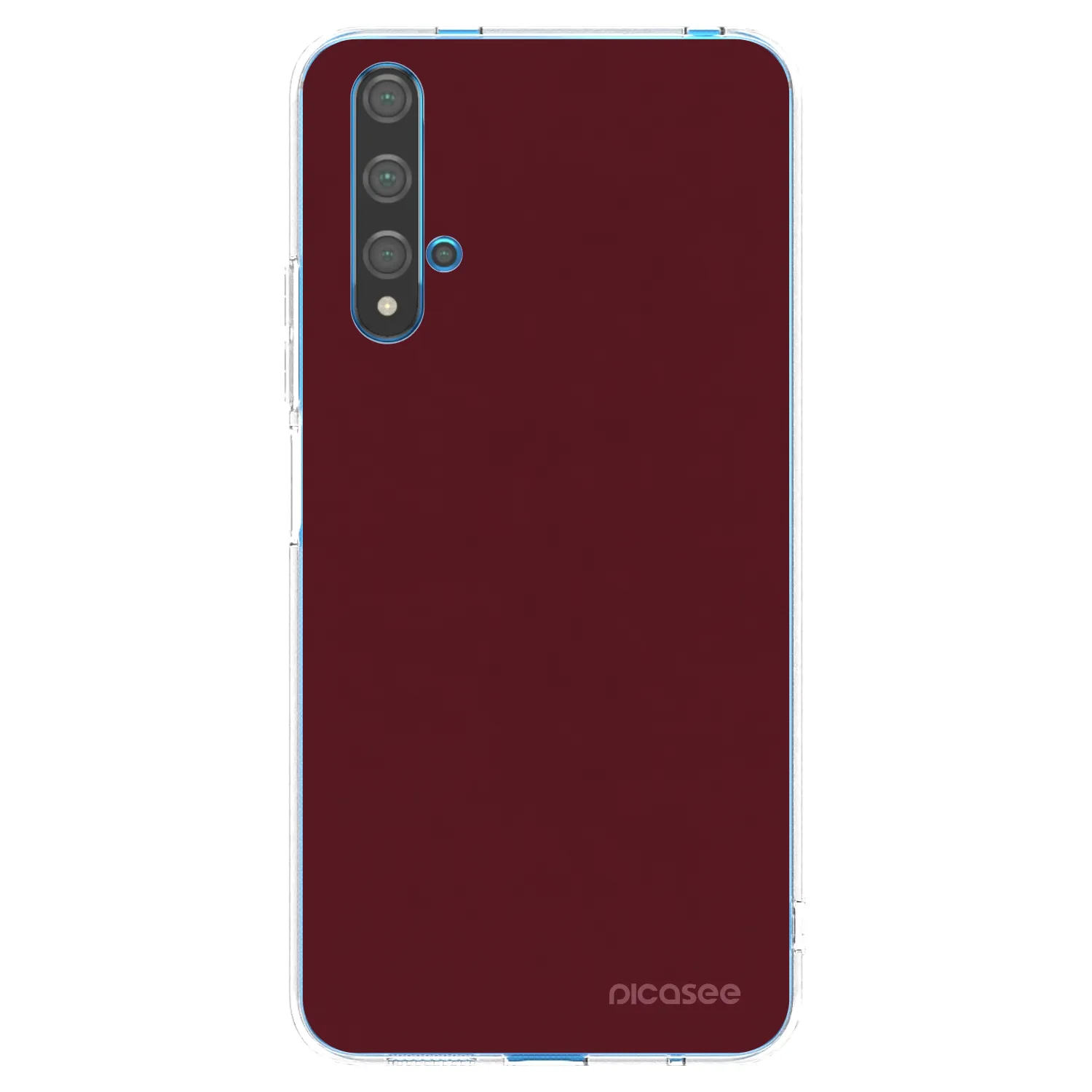 Picasee silikonový průhledný obal pro Huawei Nova 5T - Burgundy red