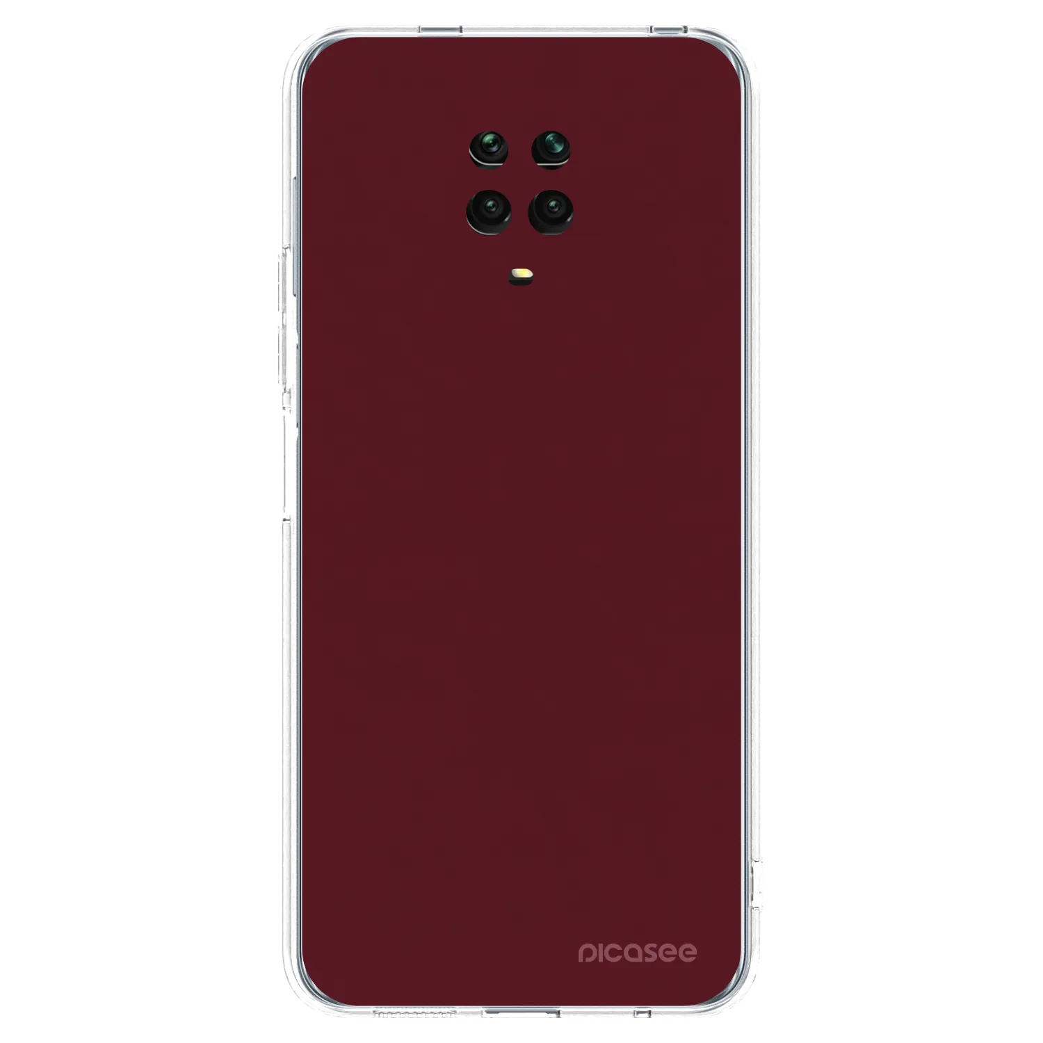 Picasee silikonový průhledný obal pro Xiaomi Redmi Note 9 Pro - Burgundy red