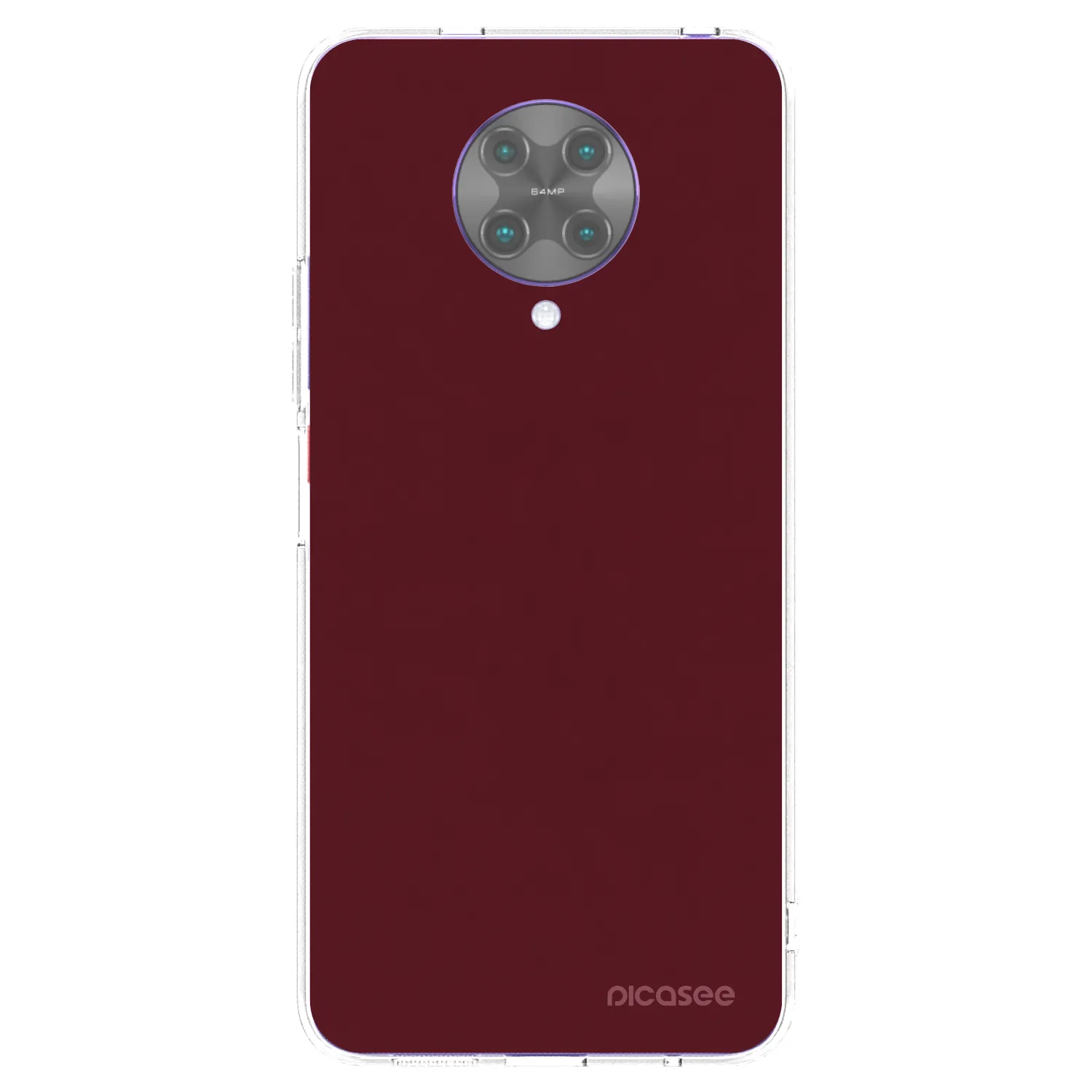Picasee silikonový průhledný obal pro Xiaomi Poco F2 Pro - Burgundy red
