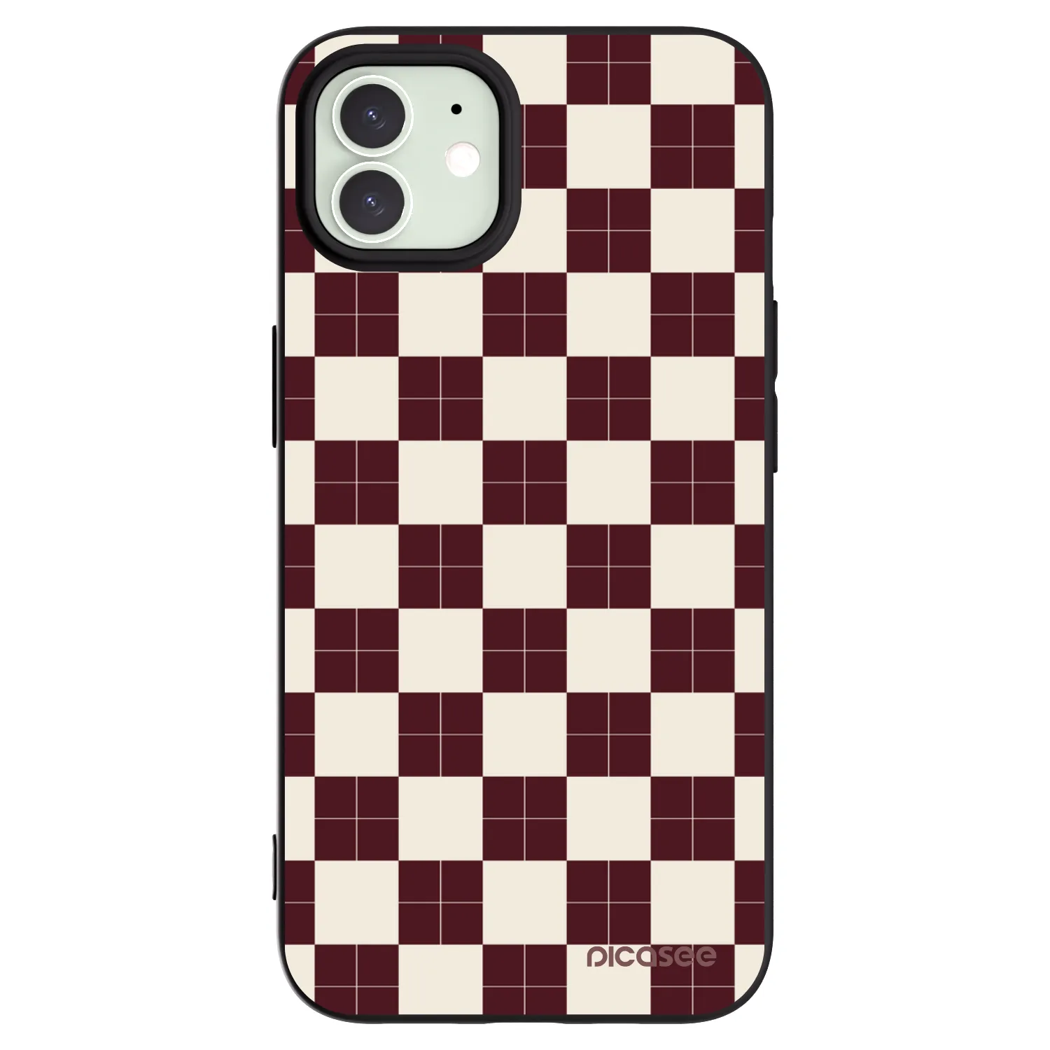 Picasee silikonový černý obal pro Apple iPhone 12 - Checked Away