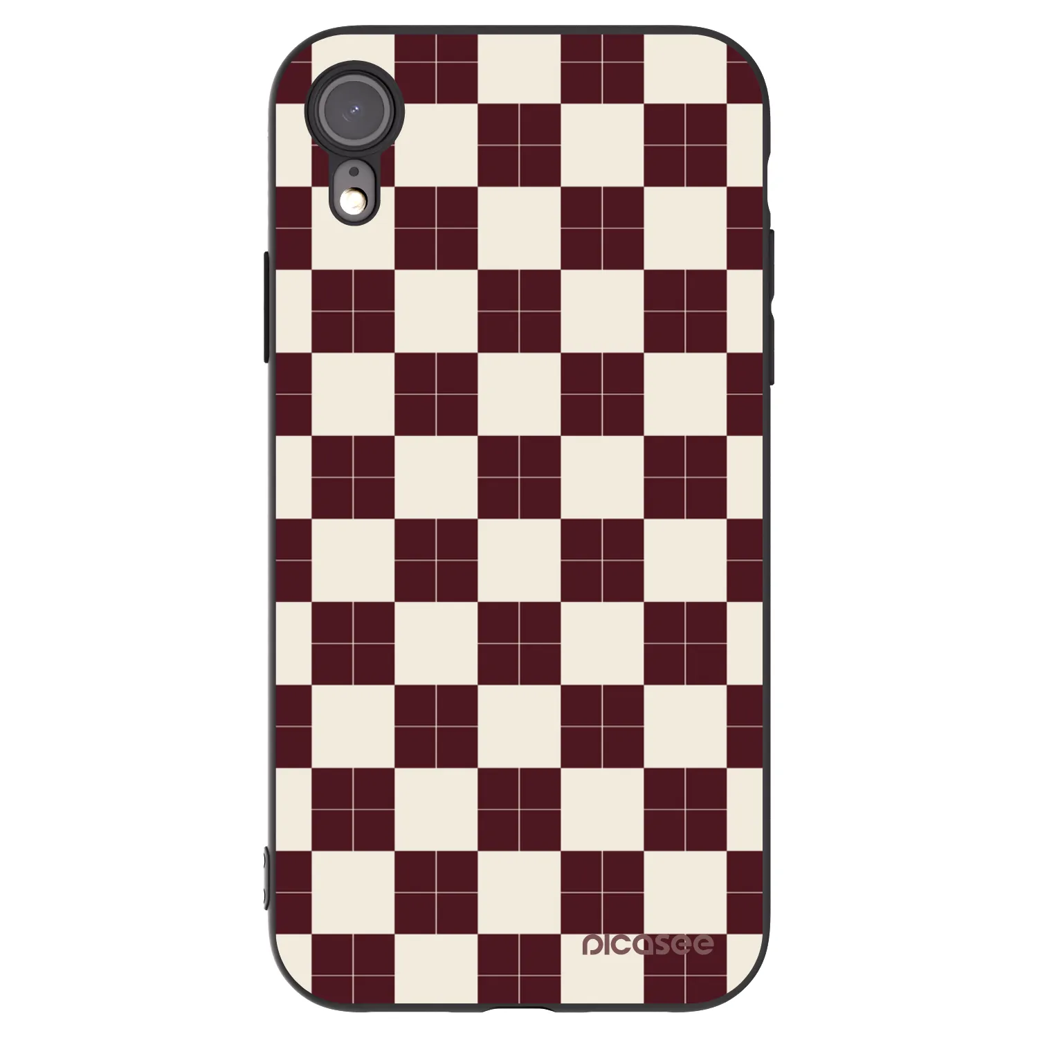 Picasee silikonový černý obal pro Apple iPhone XR - Checked Away