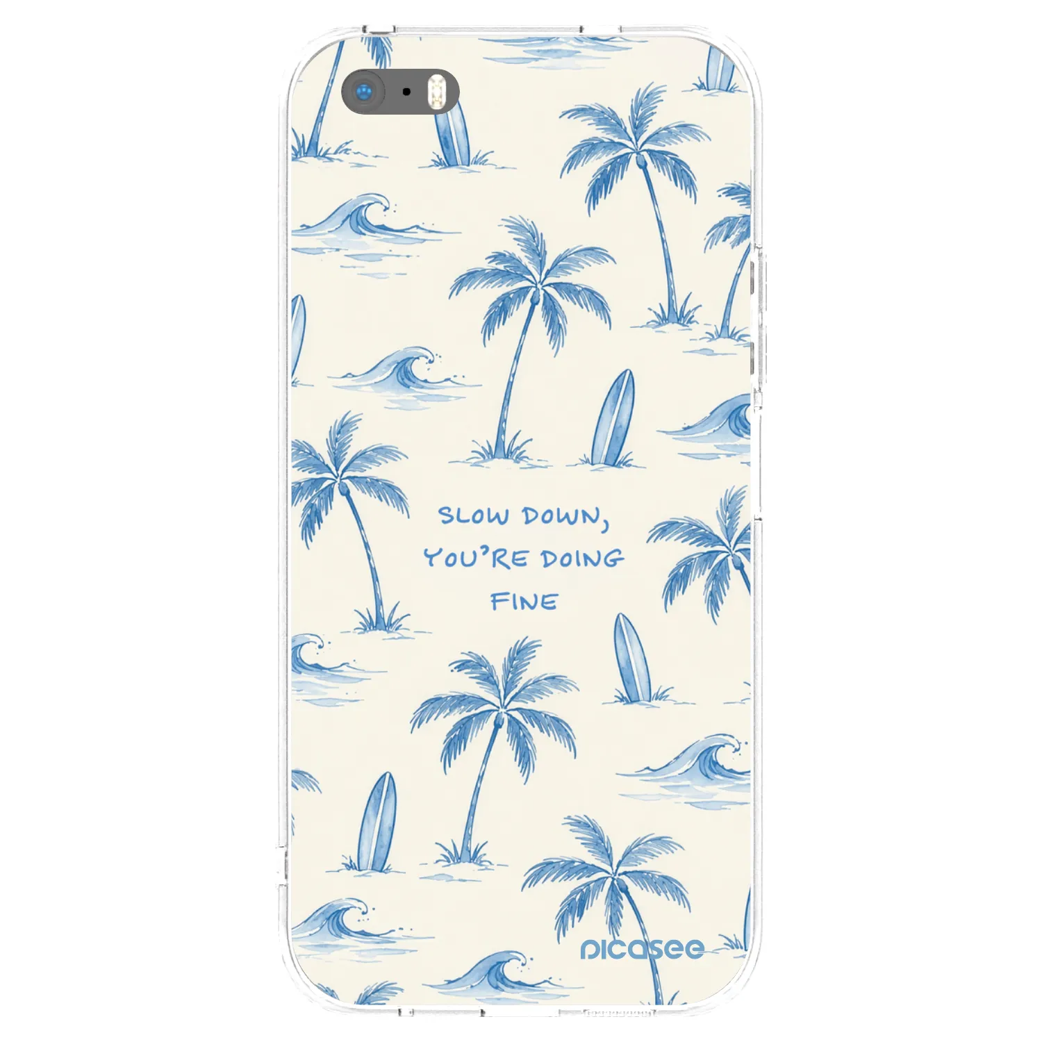 Picasee silikonový průhledný obal pro Apple iPhone 5/5S/SE - Slow Tide
