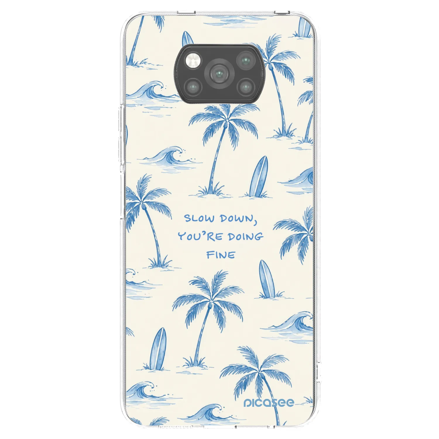 Picasee silikonový černý obal pro Xiaomi Poco X3 - Slow Tide