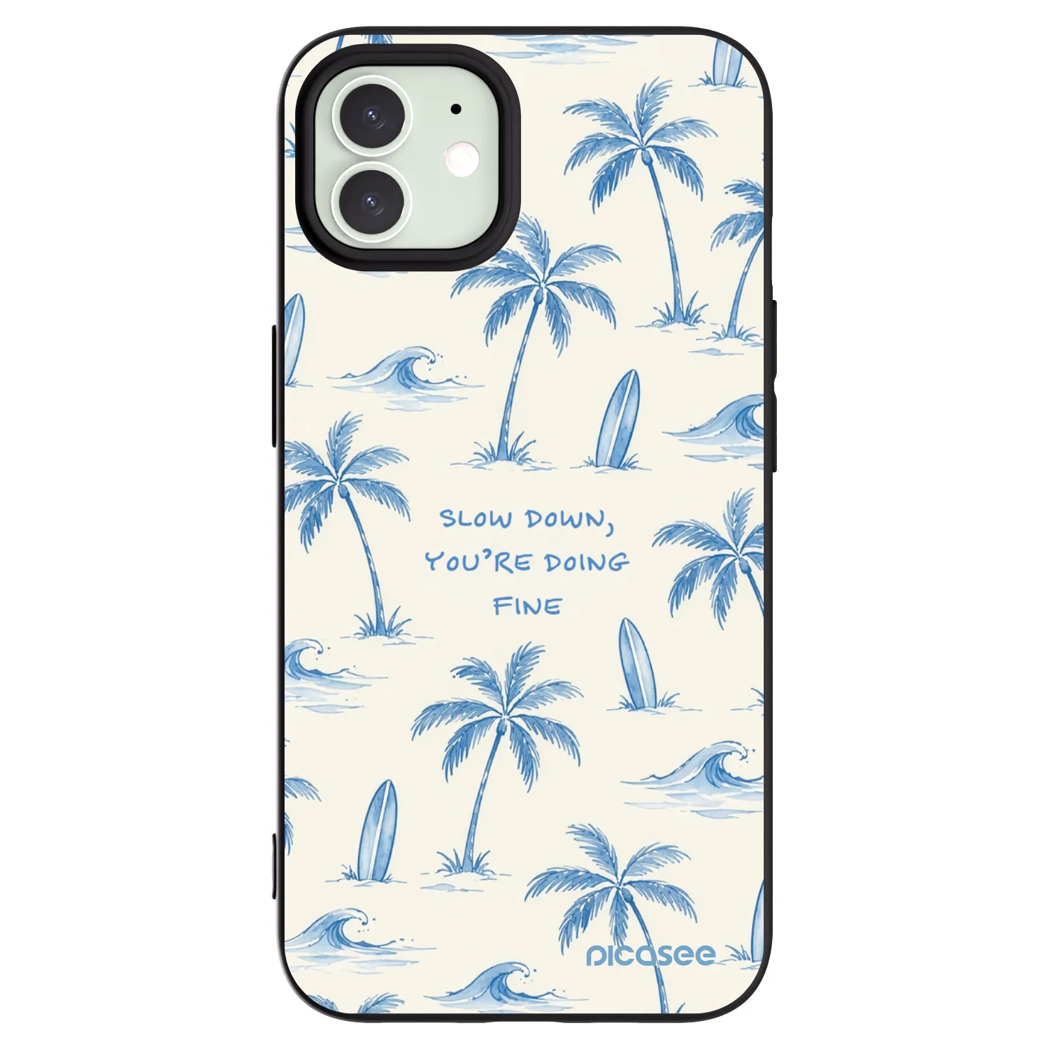 Picasee silikonový černý obal pro Apple iPhone 12 - Slow Tide