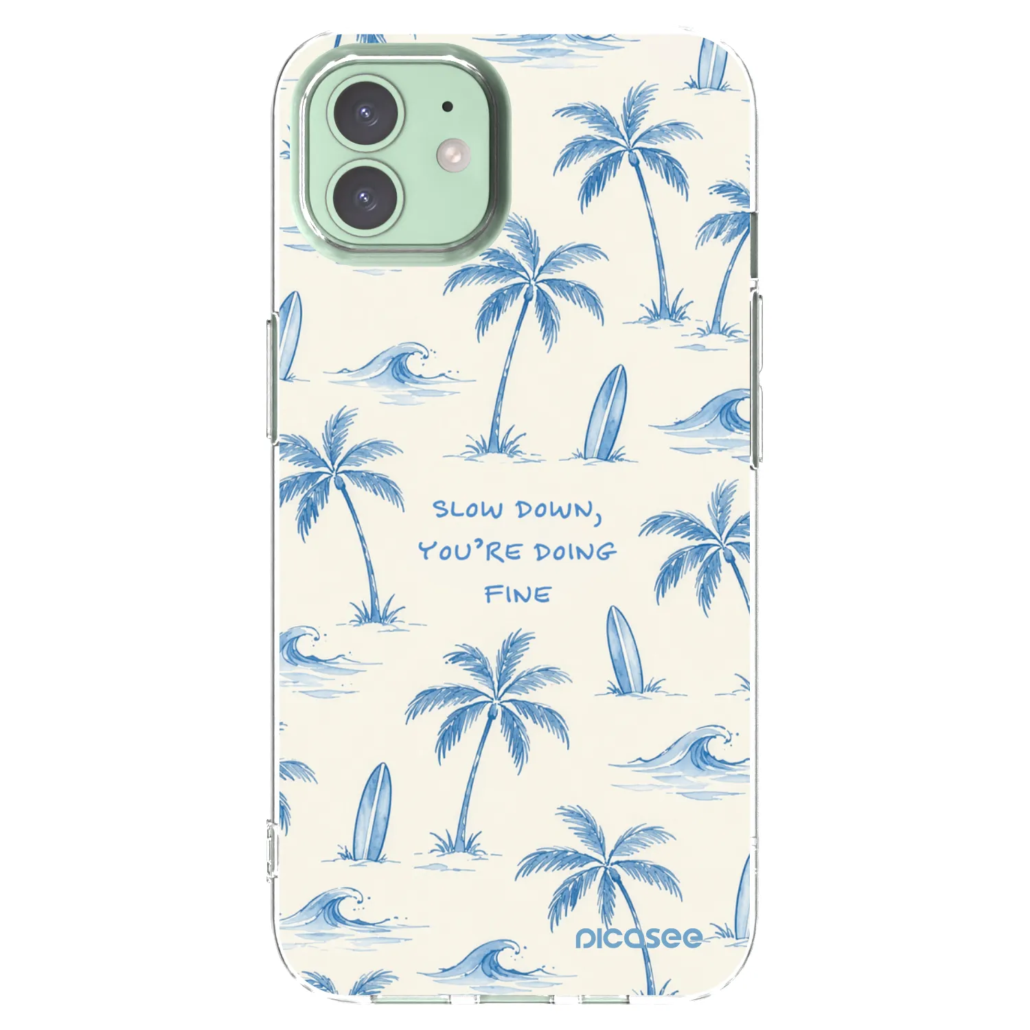 Picasee silikonový průhledný obal pro Apple iPhone 12 - Slow Tide