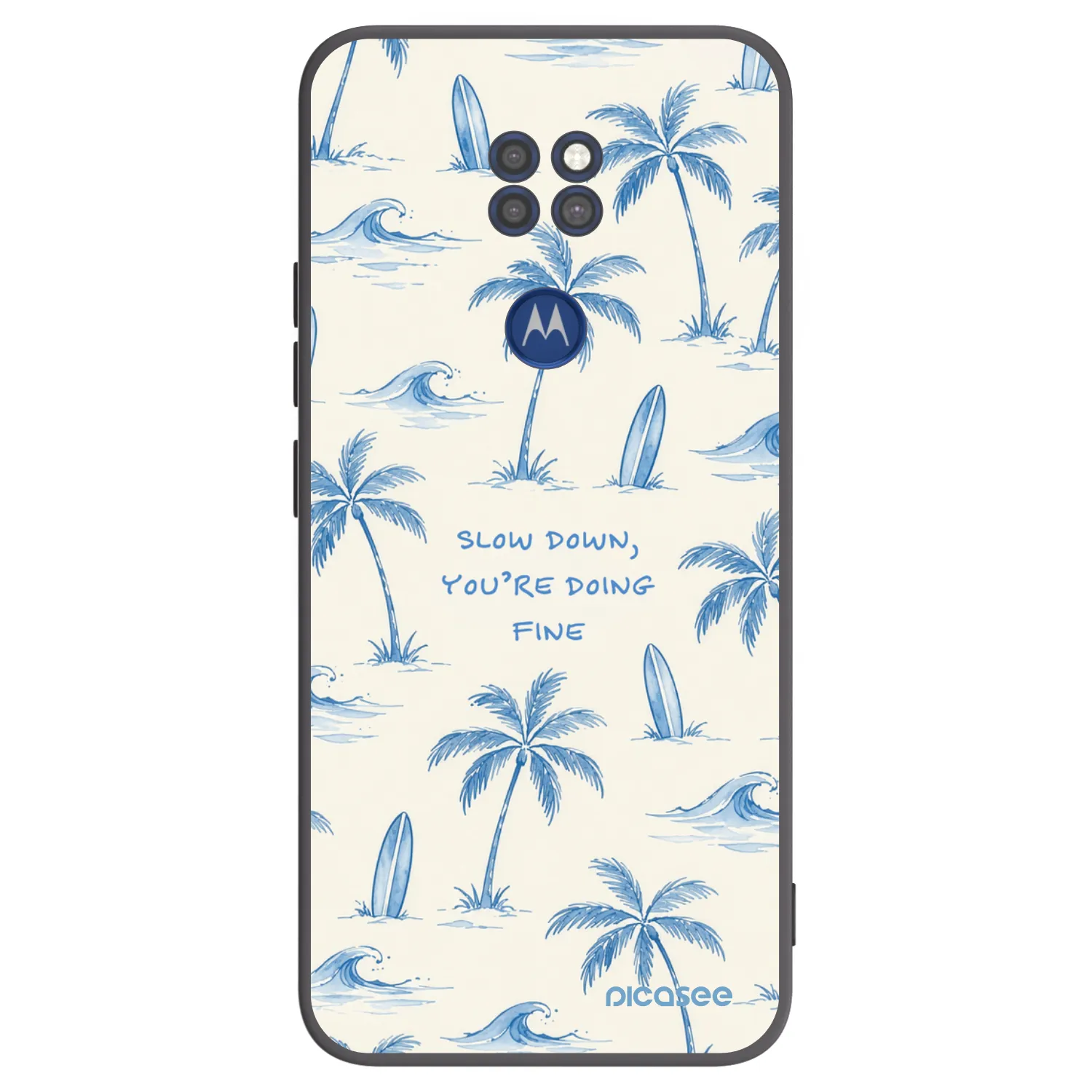 Picasee silikonový černý obal pro Motorola Moto G9 Play - Slow Tide
