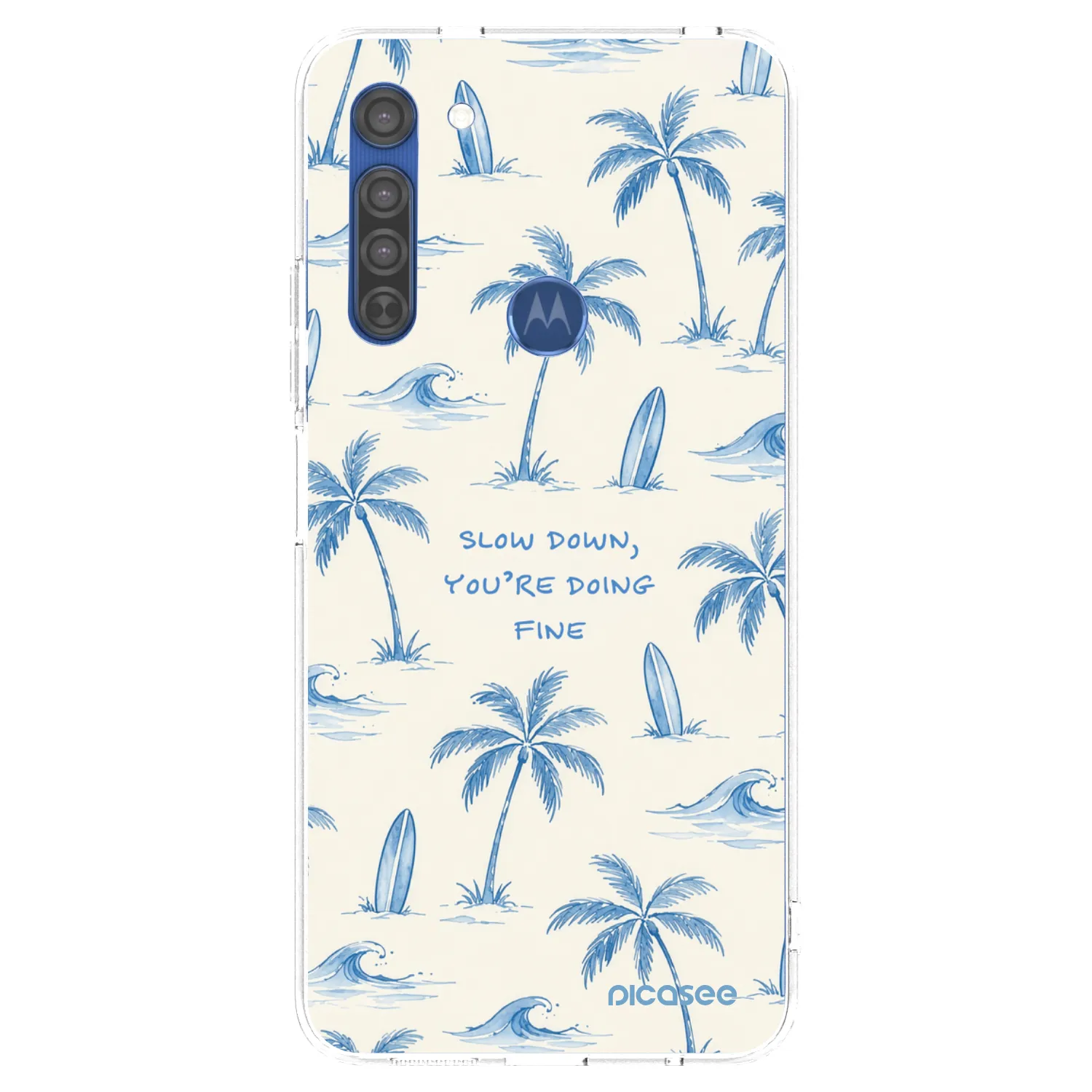 Picasee silikonový průhledný obal pro Motorola Moto G8 - Slow Tide