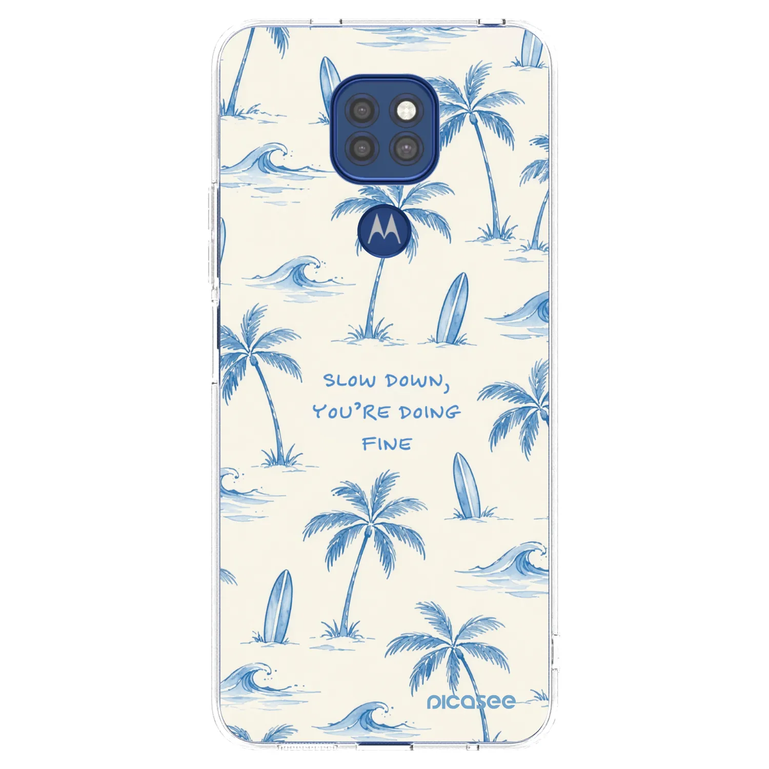 Picasee silikonový průhledný obal pro Motorola Moto G9 Play - Slow Tide