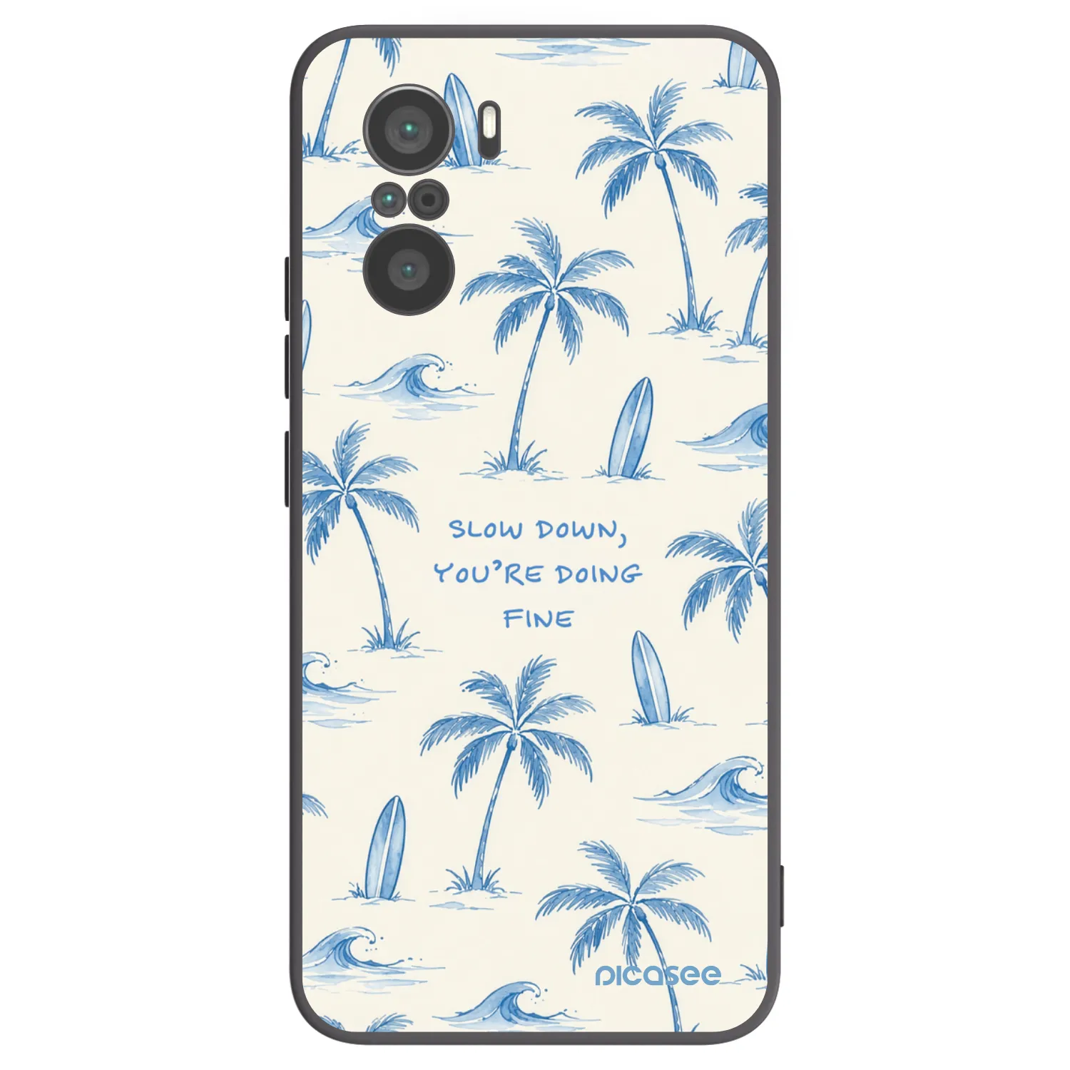 Picasee silikonový černý obal pro Xiaomi Poco F3 - Slow Tide