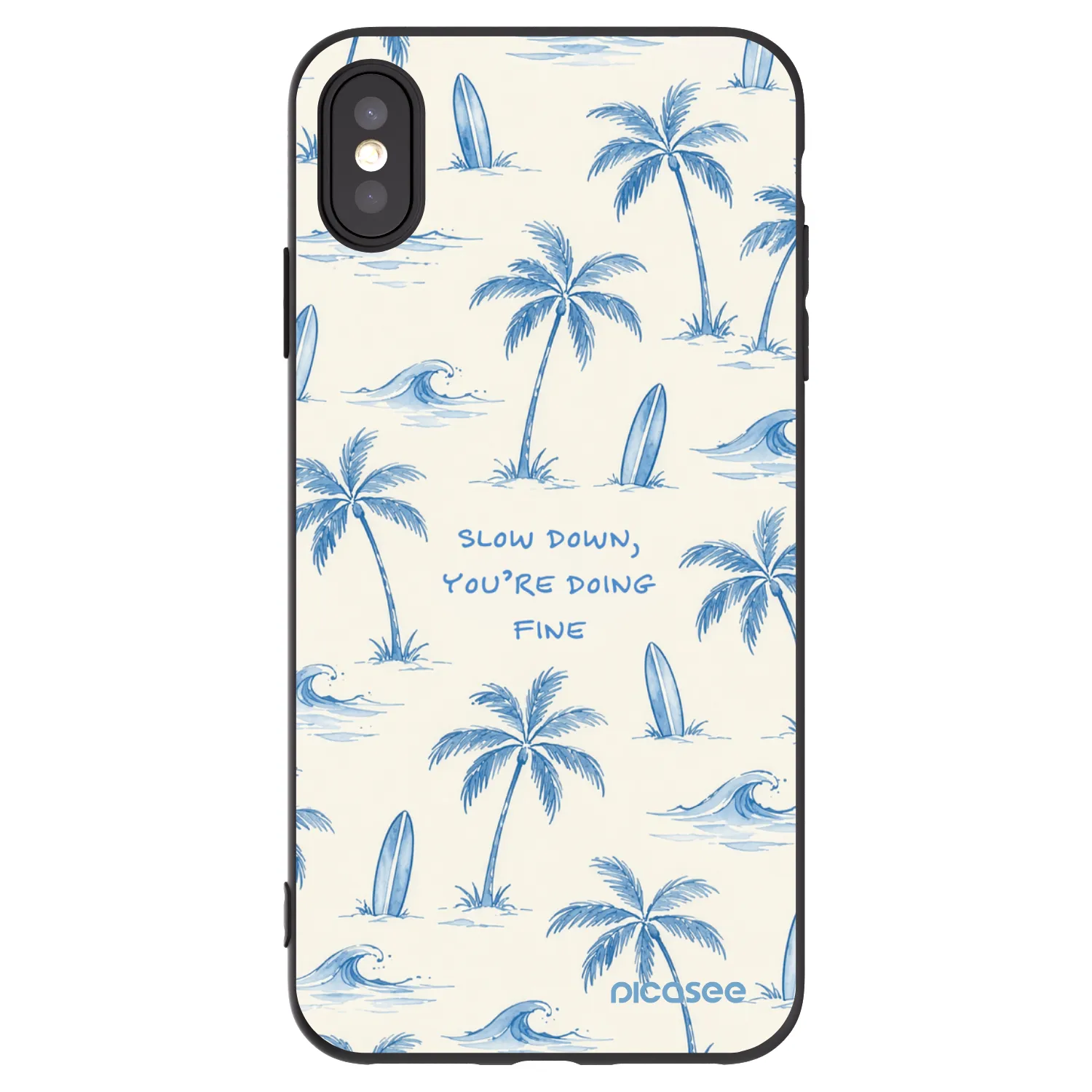 Picasee silikonový černý obal pro Apple iPhone XS Max - Slow Tide
