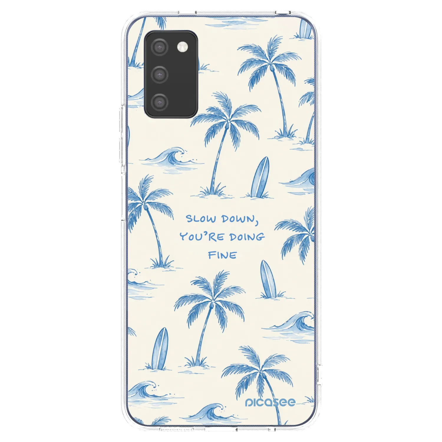 Picasee silikonový průhledný obal pro Samsung Galaxy A03s A037G - Slow Tide