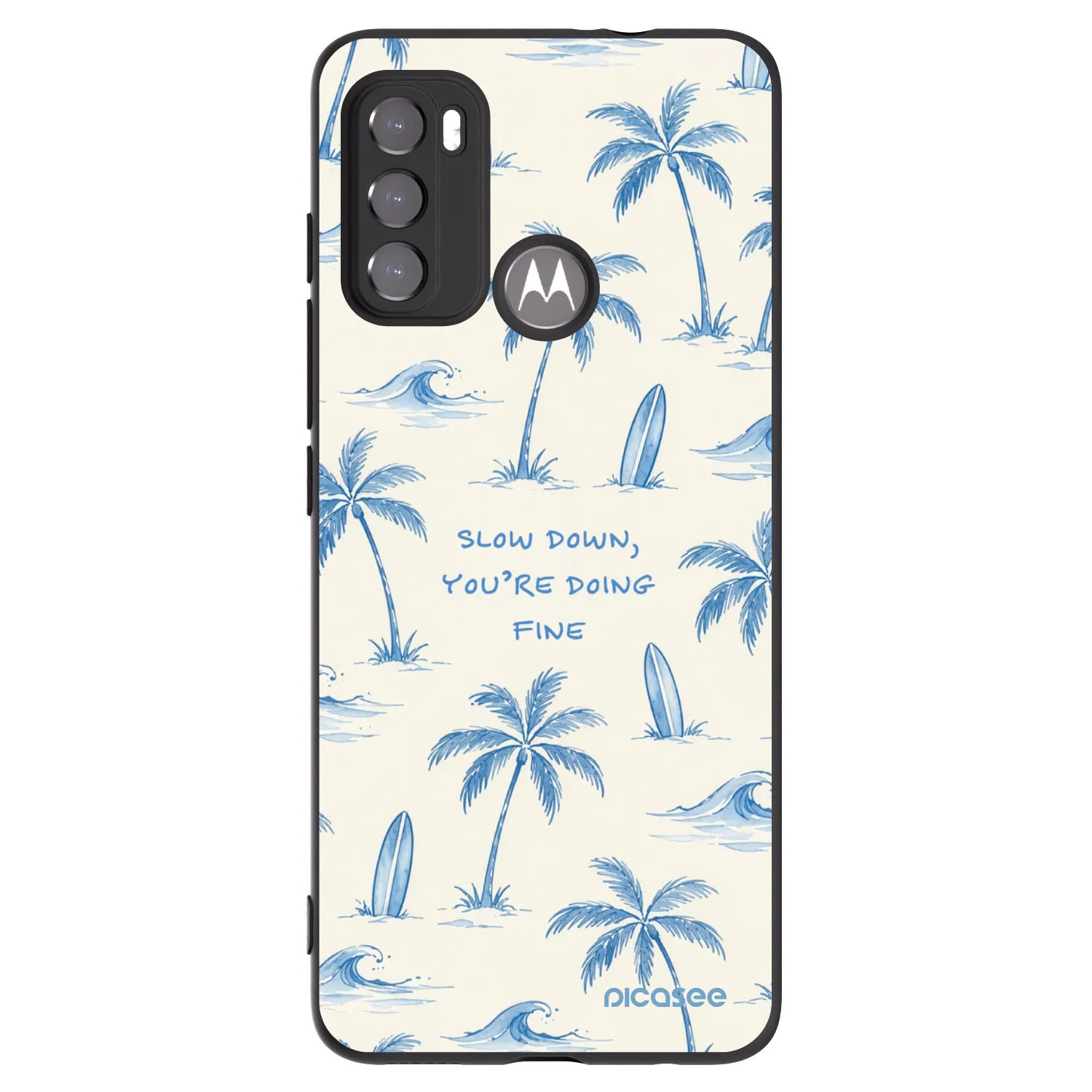 Picasee silikonový černý obal pro Motorola Moto G60 - Slow Tide