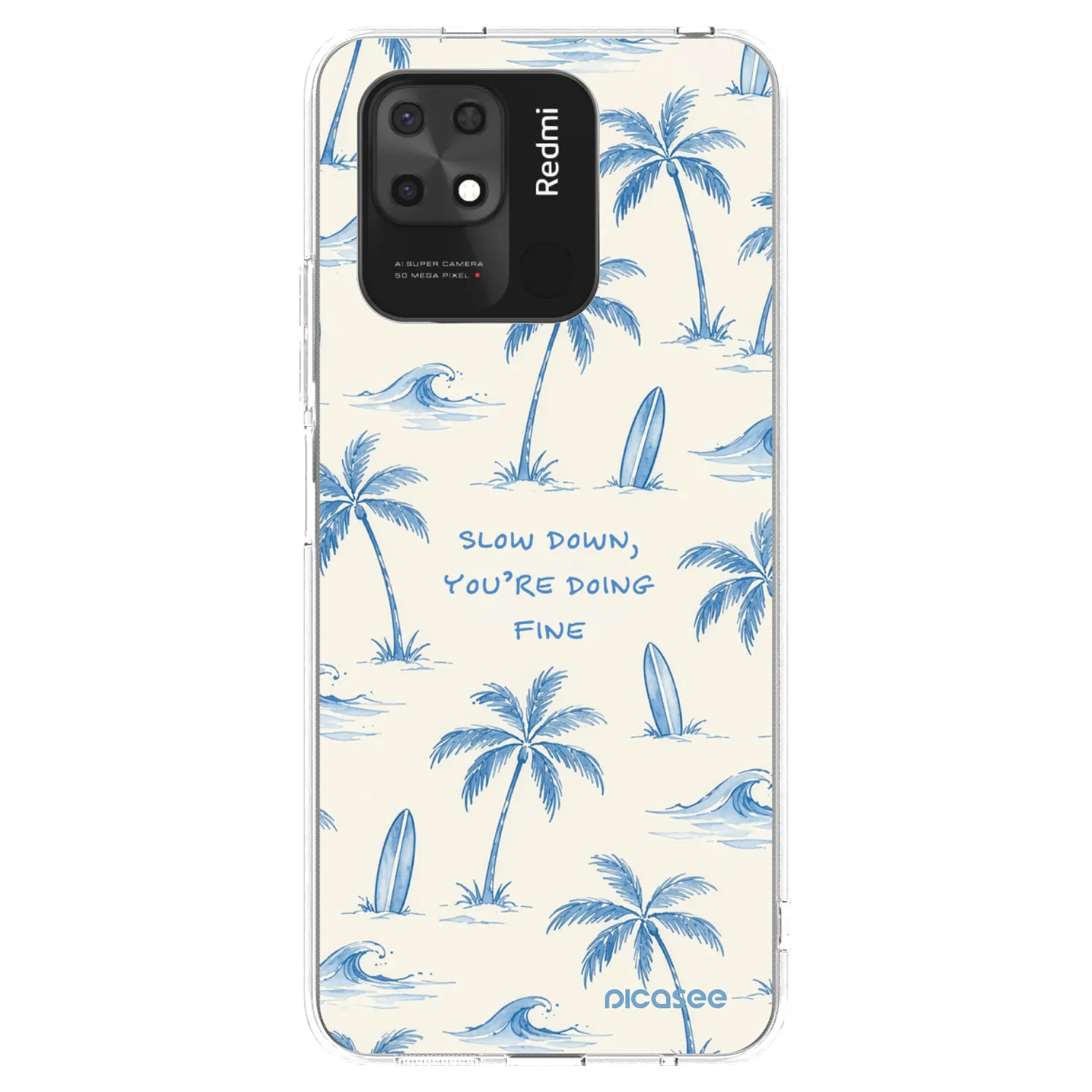 Picasee silikonový průhledný obal pro Xiaomi Redmi 10C - Slow Tide