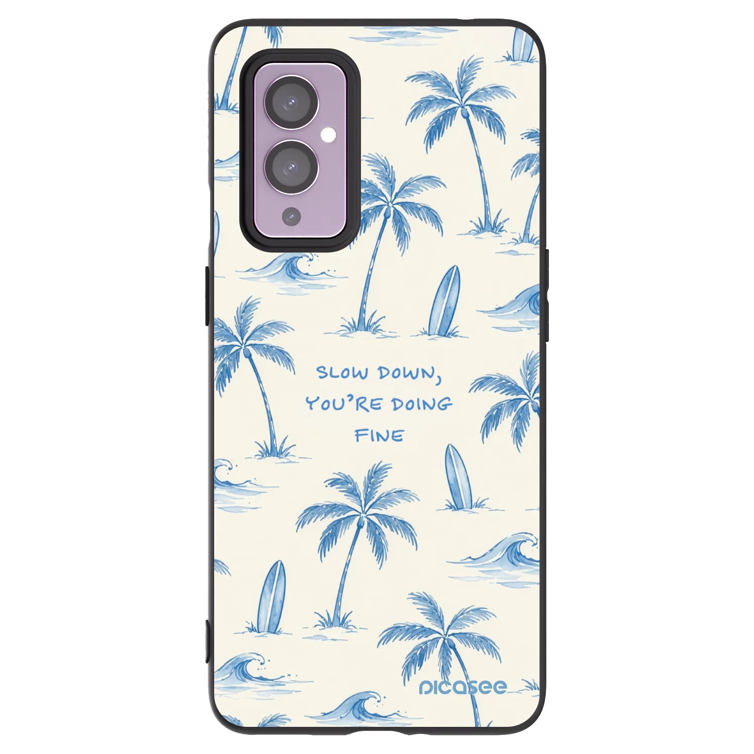 Picasee silikonový černý obal pro OnePlus 9 - Slow Tide