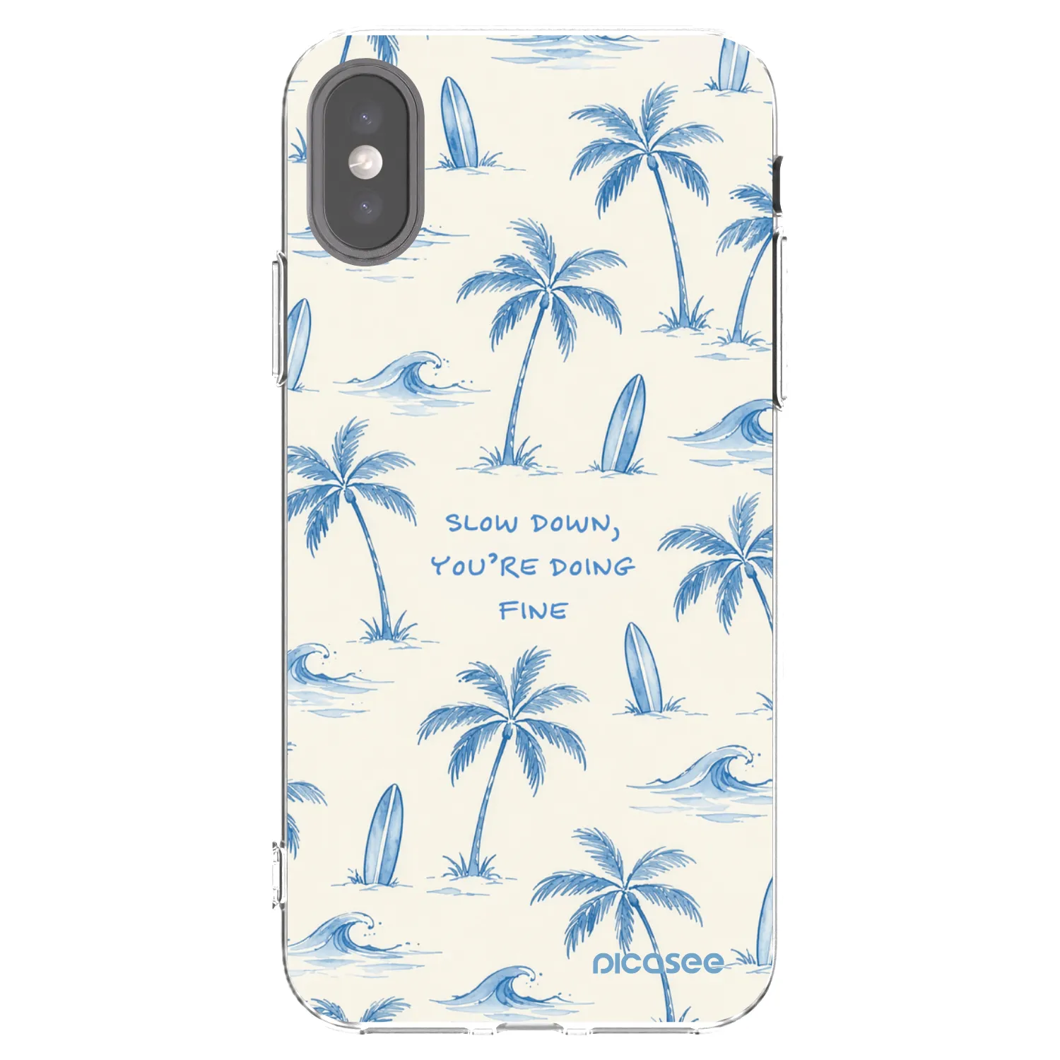 Picasee silikonový průhledný obal pro Apple iPhone X/XS - Slow Tide