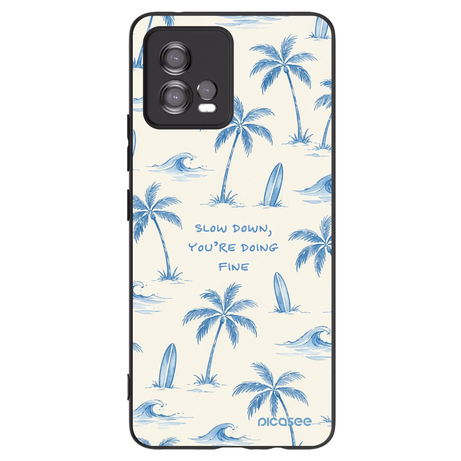 Picasee silikonový černý obal pro Motorola Moto G72 - Slow Tide