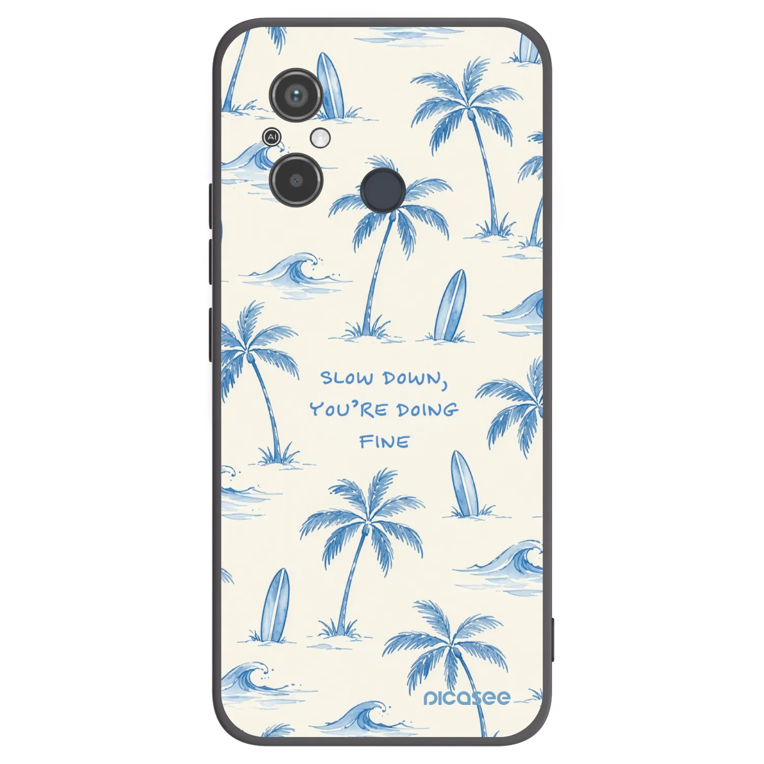 Picasee silikonový černý obal pro Xiaomi Redmi 12C - Slow Tide