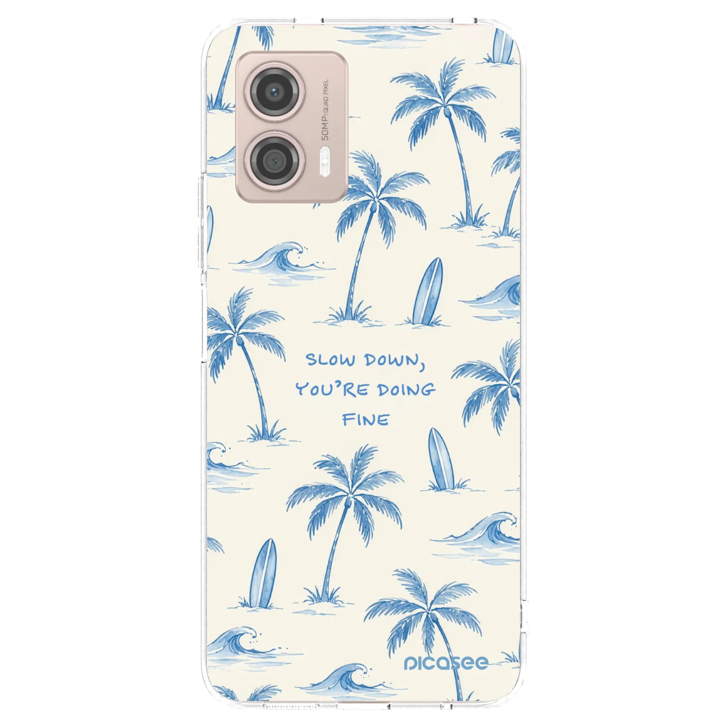 Picasee silikonový průhledný obal pro Motorola Moto G53 5G - Slow Tide
