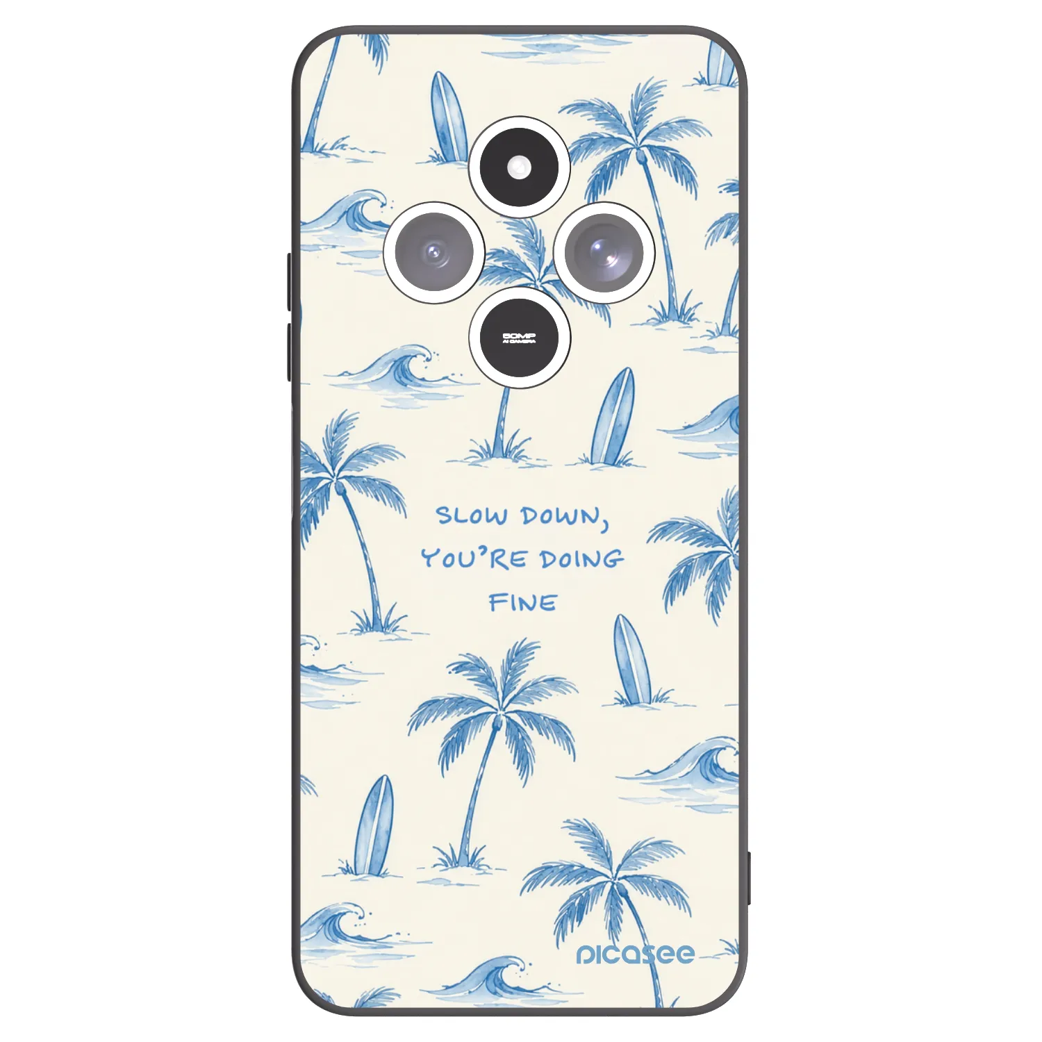 Picasee silikonový černý obal pro Xiaomi Redmi 14C - Slow Tide