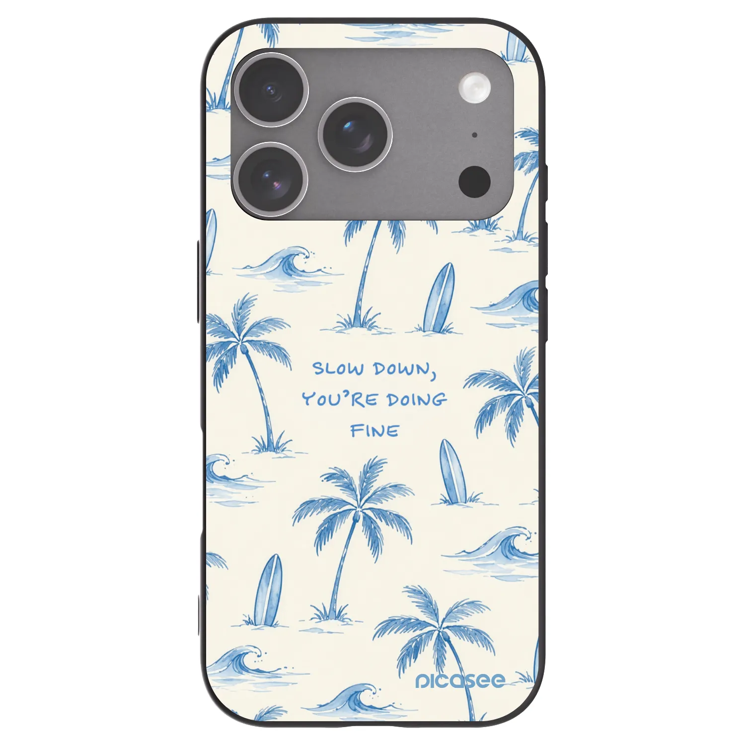 Picasee silikonový černý obal pro Apple iPhone 18 Pro - Slow Tide