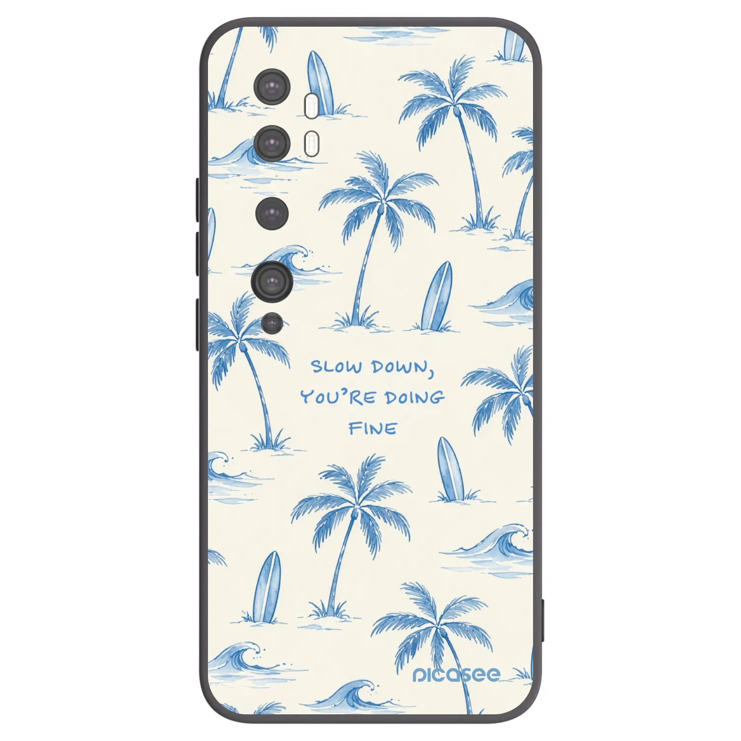 Picasee silikonový černý obal pro Xiaomi Mi Note 10 (Pro) - Slow Tide