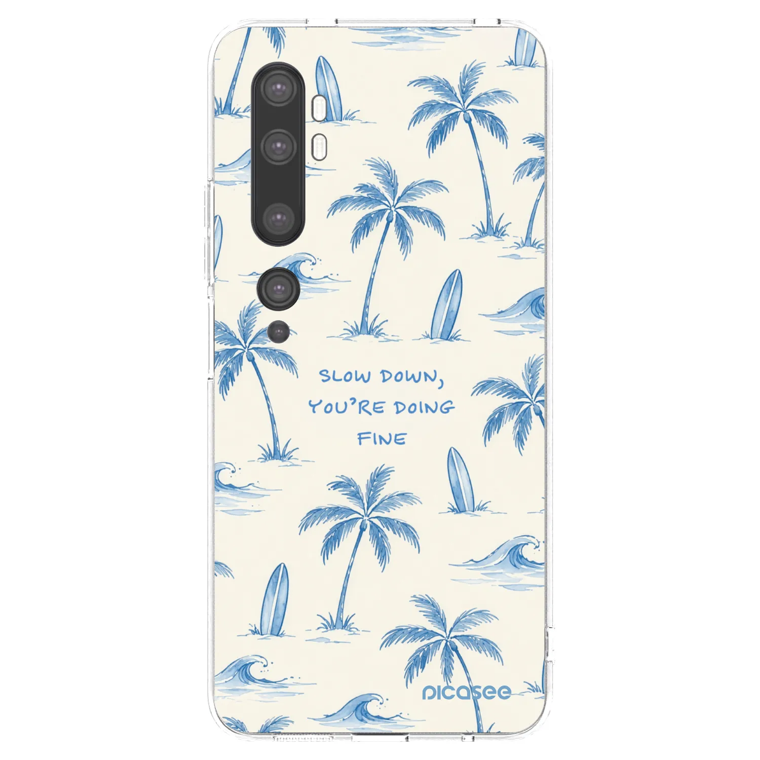 Picasee silikonový průhledný obal pro Xiaomi Mi Note 10 (Pro) - Slow Tide