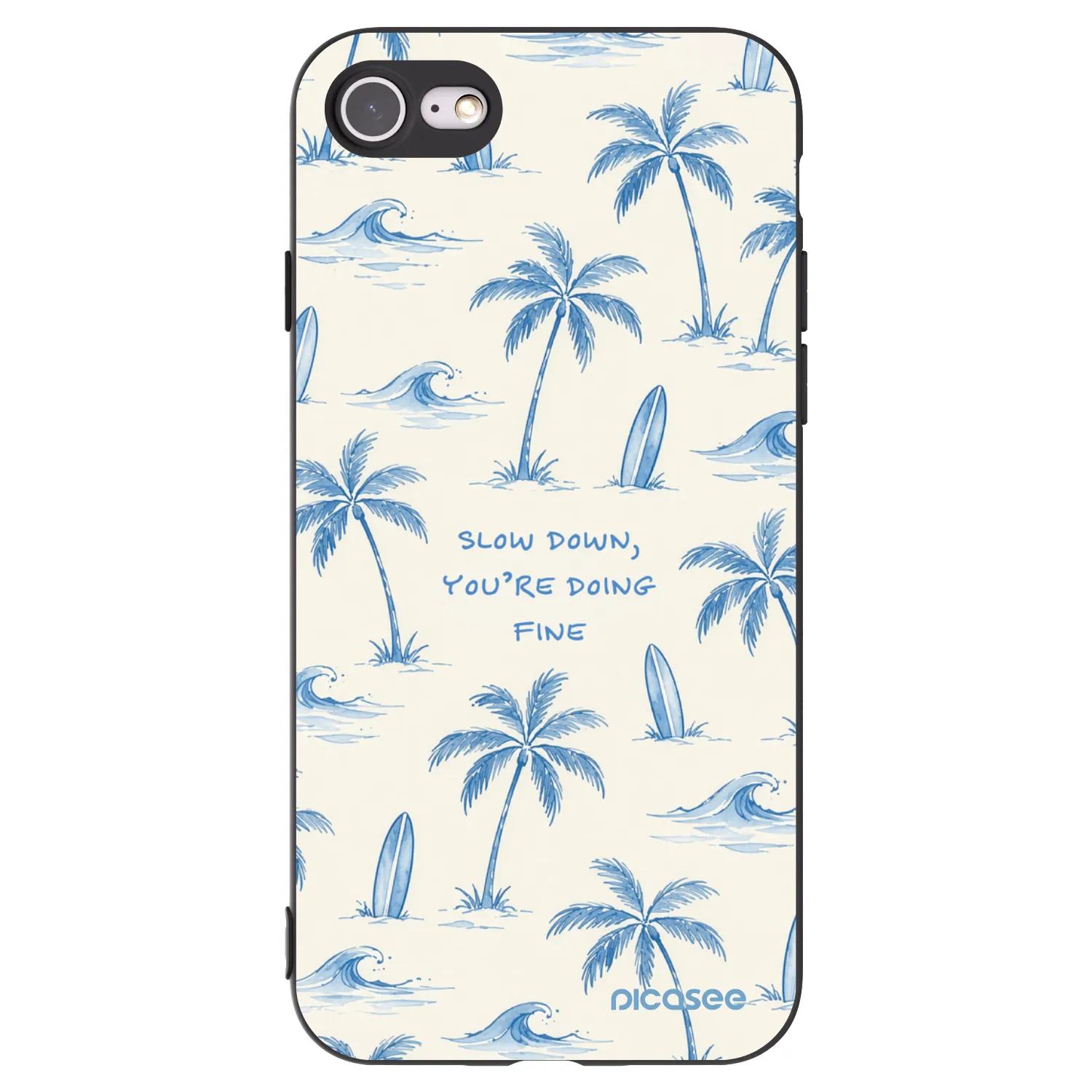Picasee silikonový černý obal pro Apple iPhone SE 2020 - Slow Tide