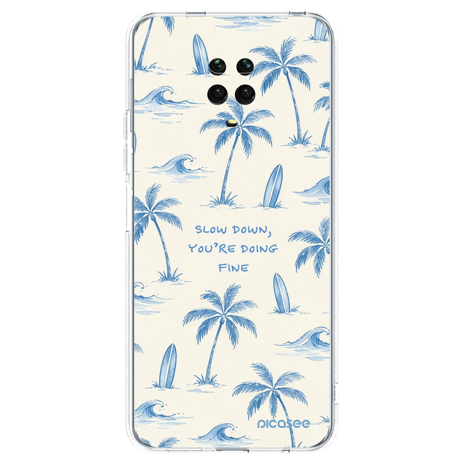 Picasee silikonový průhledný obal pro Xiaomi Redmi Note 9 Pro - Slow Tide