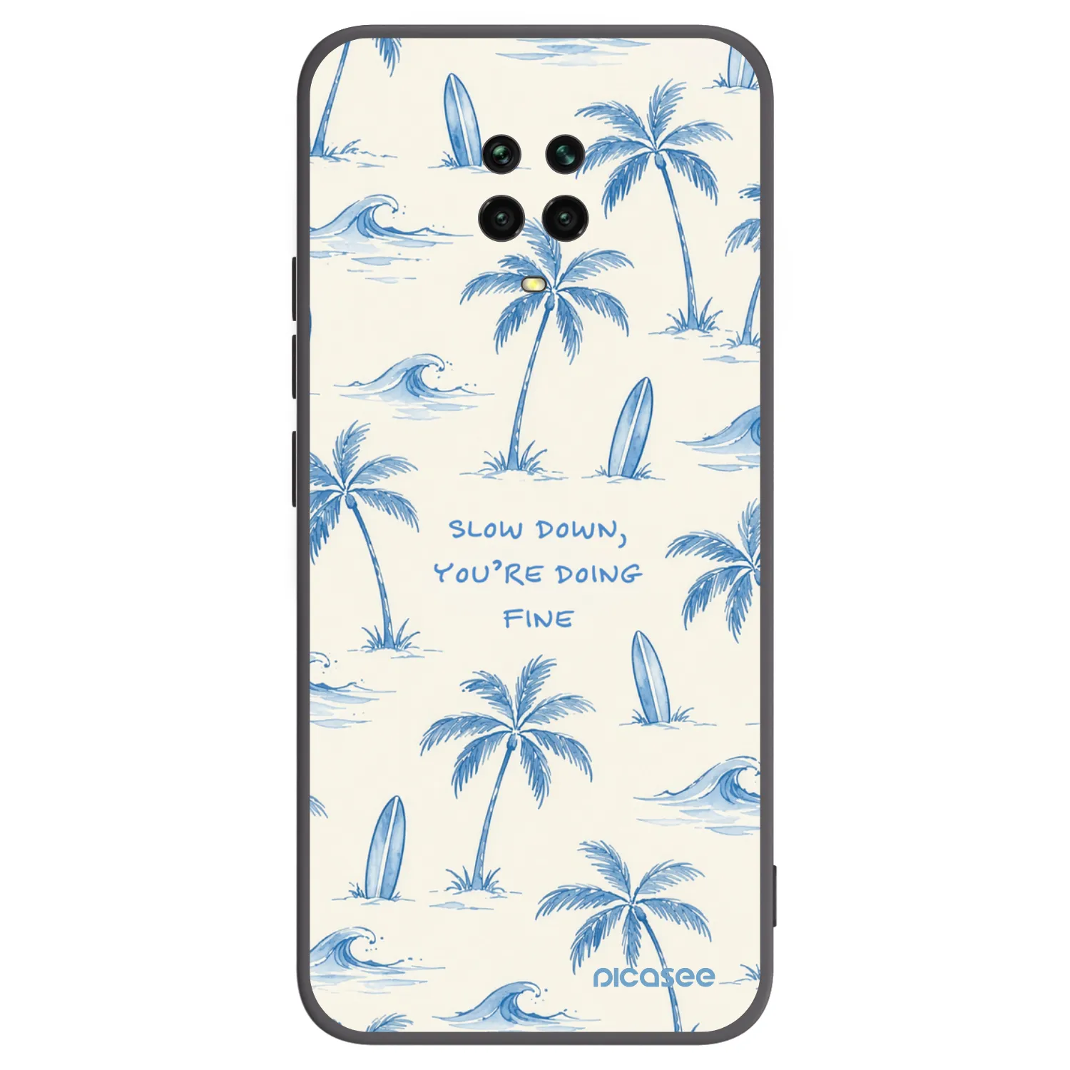 Picasee silikonový černý obal pro Xiaomi Redmi Note 9 Pro - Slow Tide