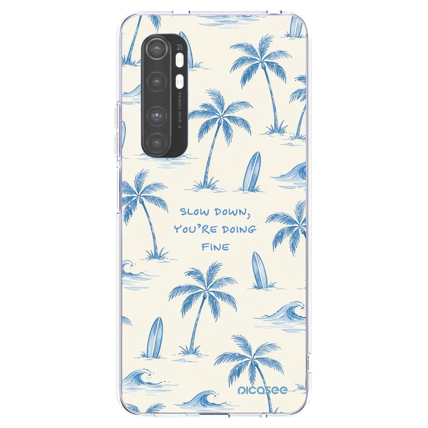 Picasee silikonový průhledný obal pro Xiaomi Mi Note 10 Lite - Slow Tide