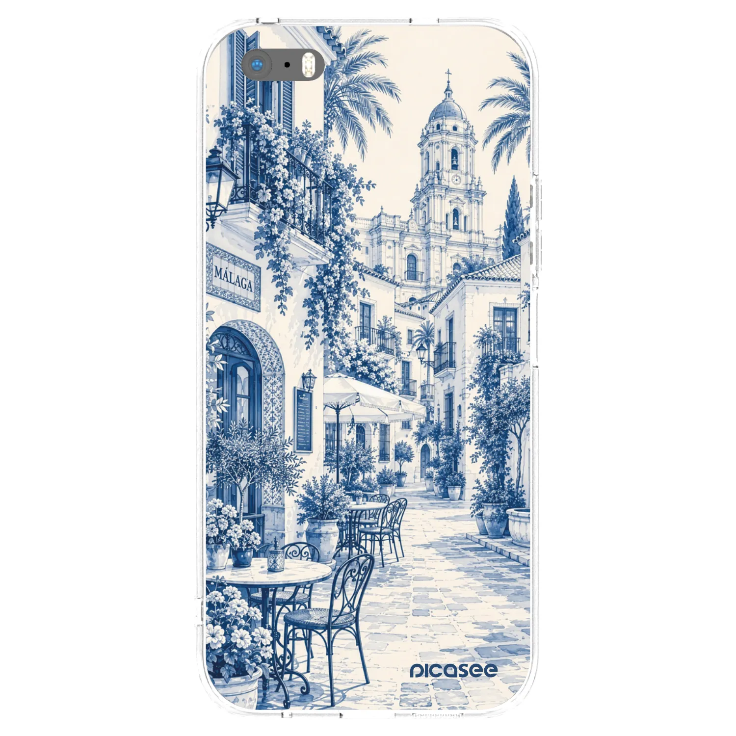 Picasee silikonový průhledný obal pro Apple iPhone 5/5S/SE - Calle Azul