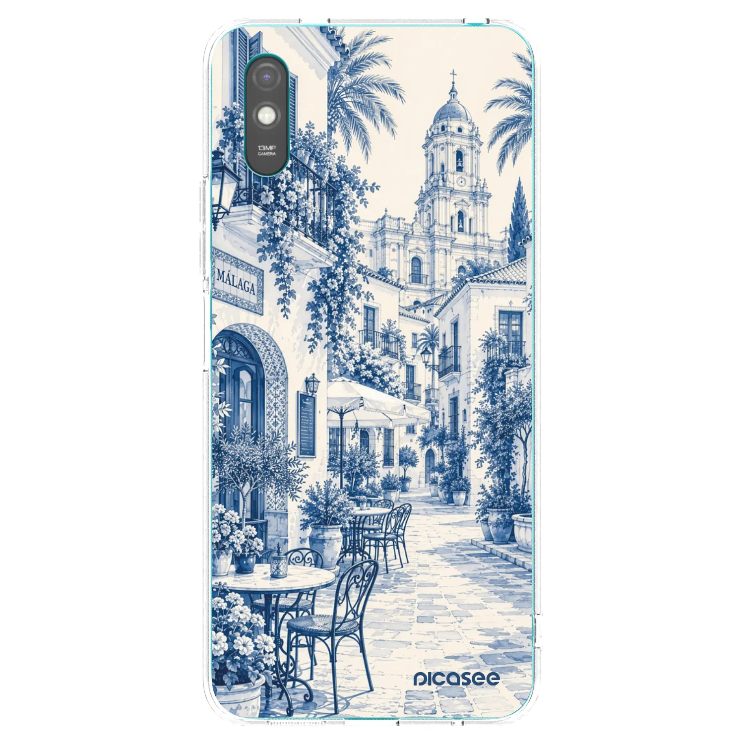 Picasee silikonový průhledný obal pro Xiaomi Redmi 9A - Calle Azul