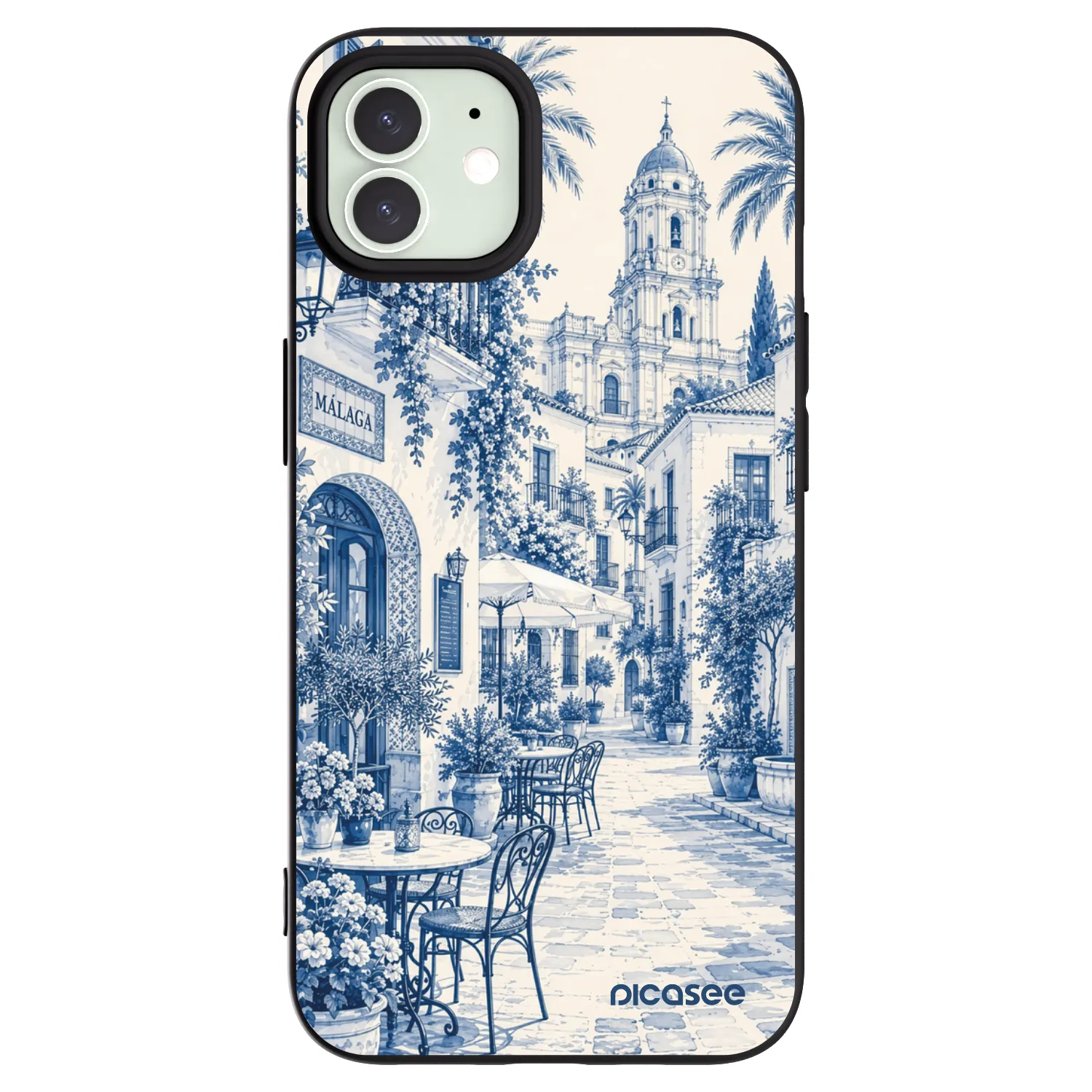 Picasee silikonový černý obal pro Apple iPhone 12 - Calle Azul
