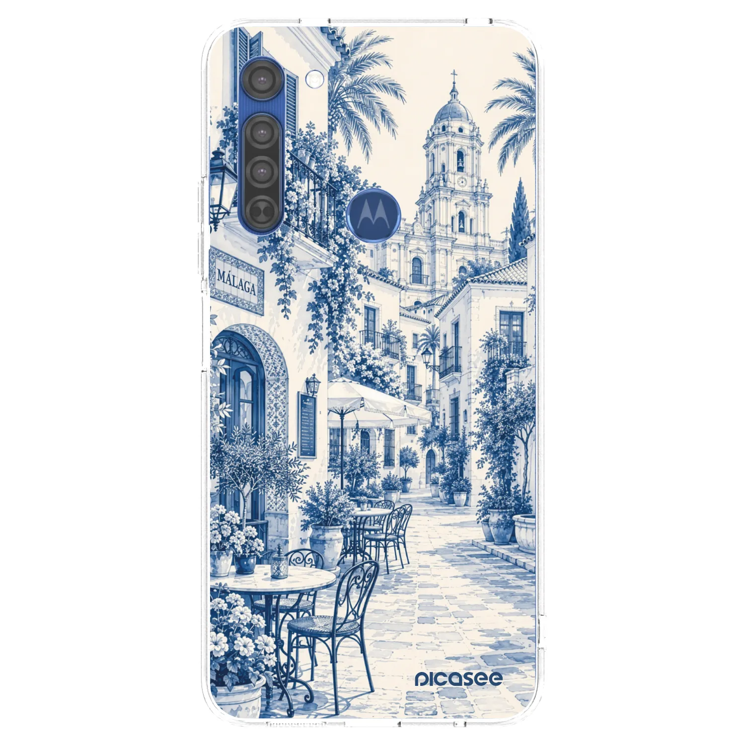 Picasee silikonový průhledný obal pro Motorola Moto G8 - Calle Azul