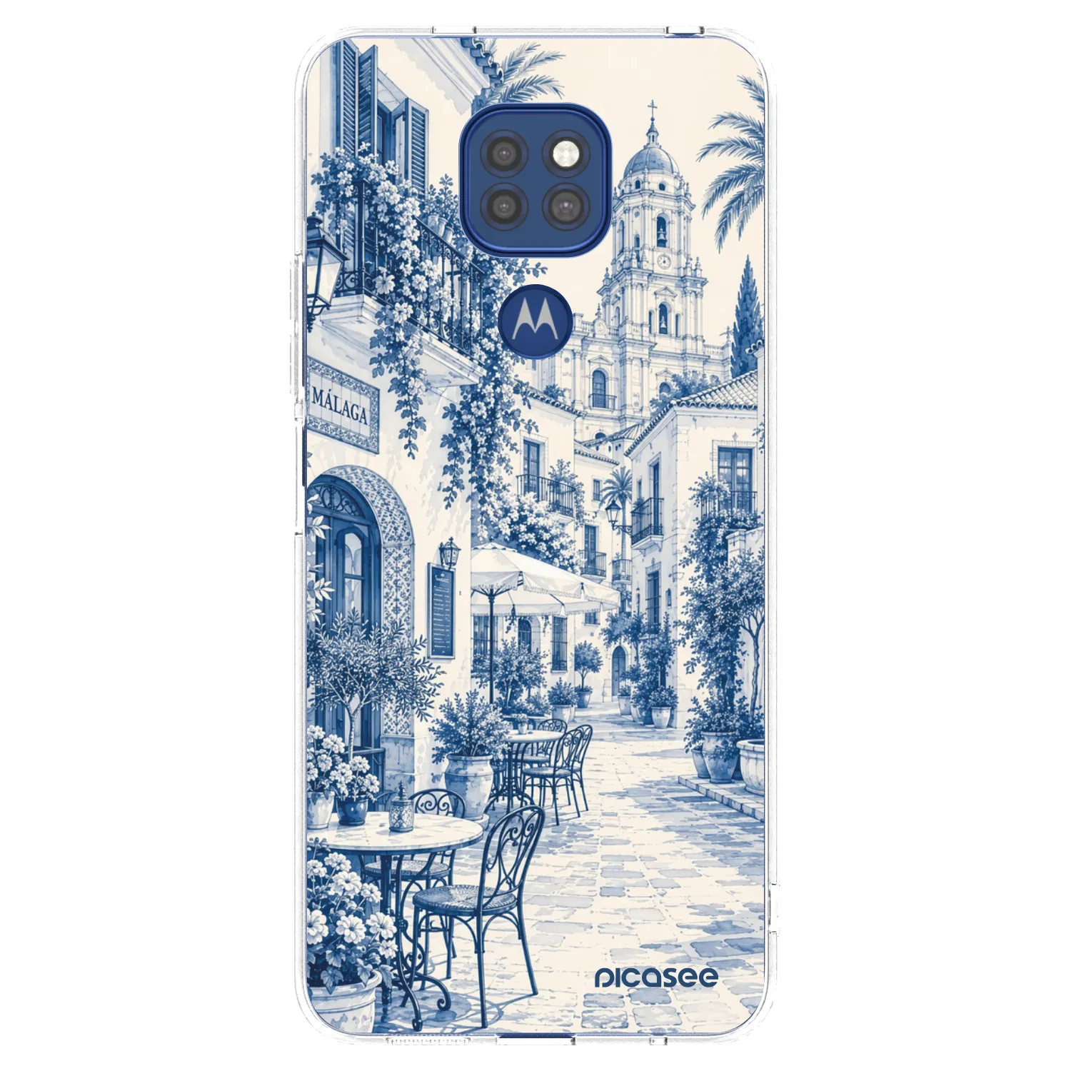 Picasee silikonový průhledný obal pro Motorola Moto G9 Play - Calle Azul