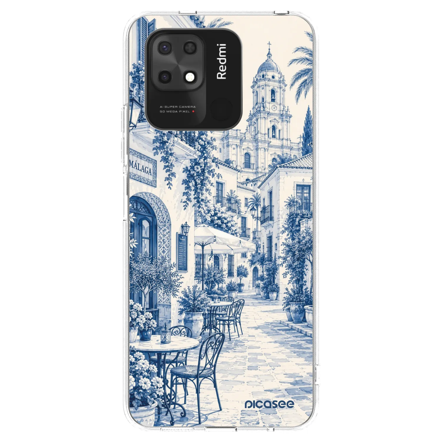 Picasee silikonový průhledný obal pro Xiaomi Redmi 10C - Calle Azul