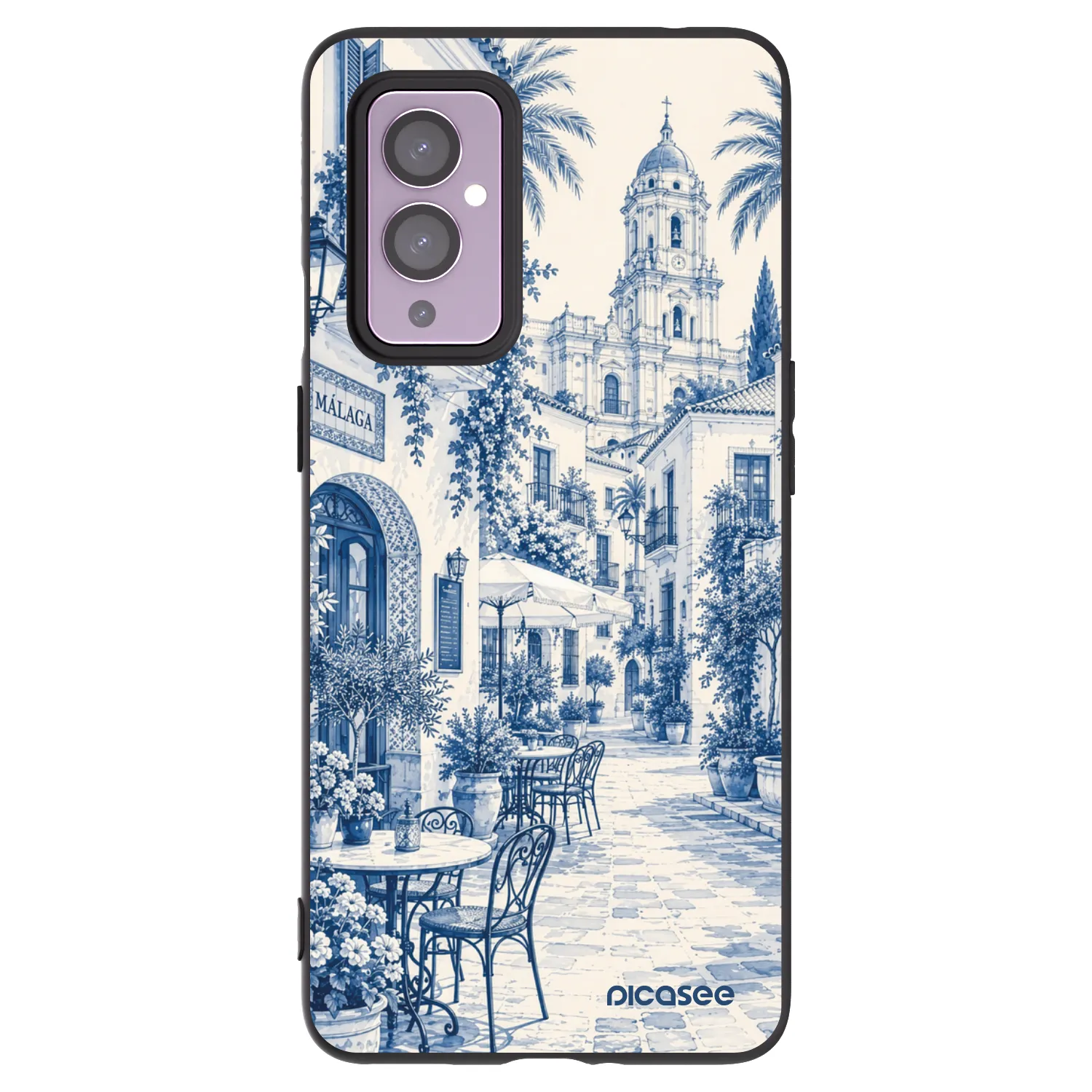 Picasee silikonový černý obal pro OnePlus 9 - Calle Azul