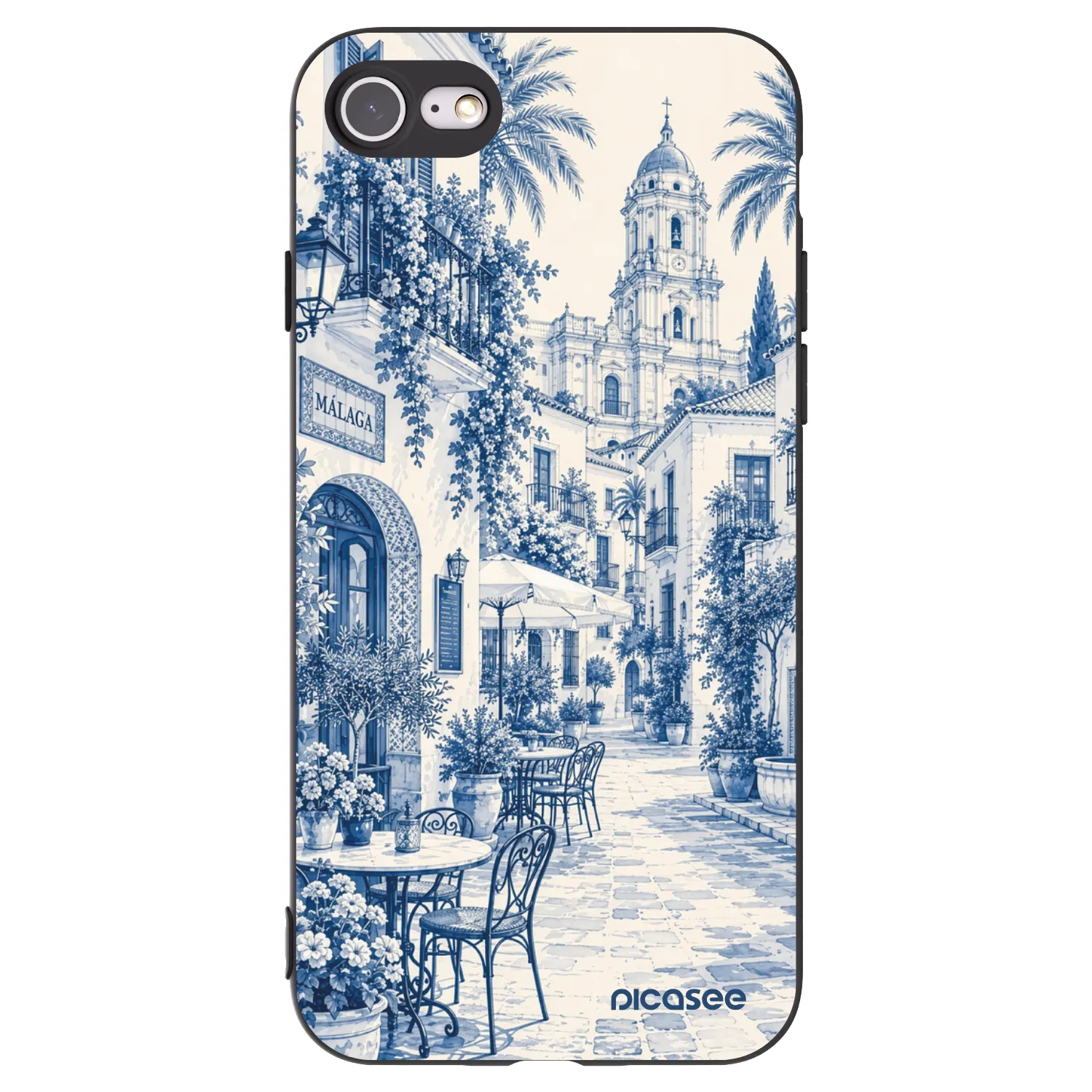 Picasee silikonový černý obal pro Apple iPhone 8 - Calle Azul