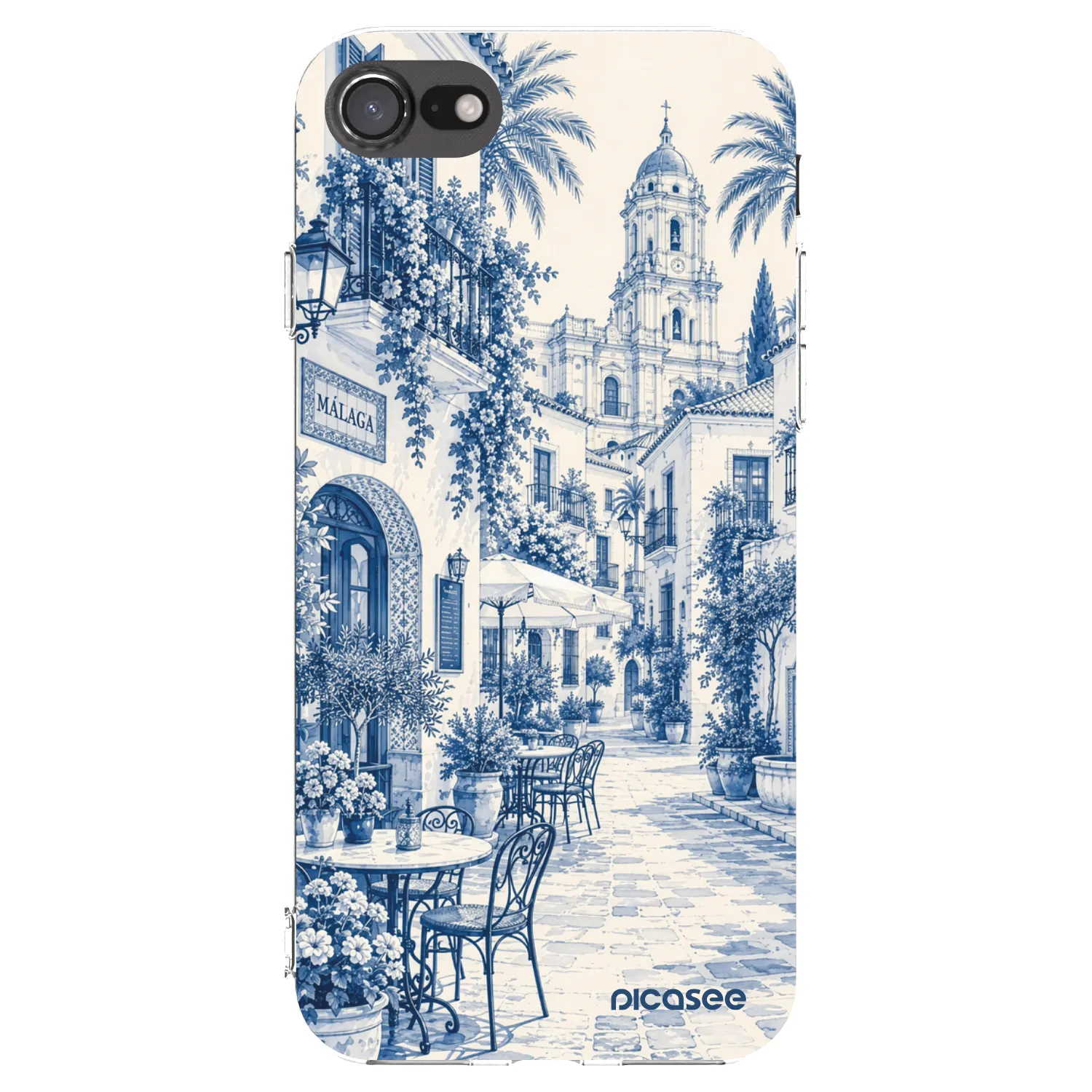 Picasee silikonový průhledný obal pro Apple iPhone 8 - Calle Azul