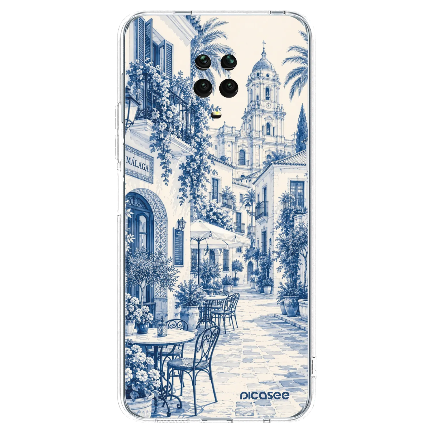 Picasee silikonový průhledný obal pro Xiaomi Redmi Note 9 Pro - Calle Azul