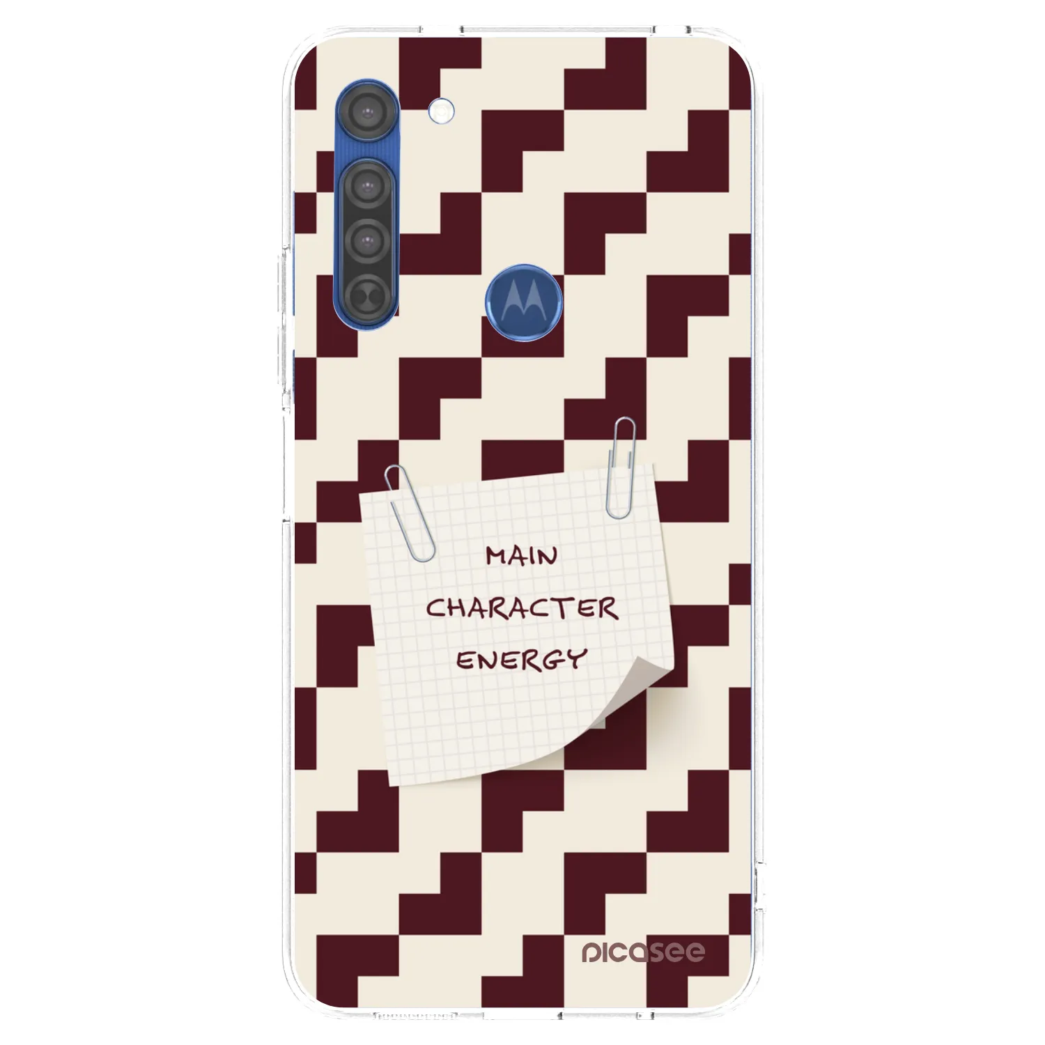 Picasee silikonový průhledný obal pro Motorola Moto G8 - Lead Role