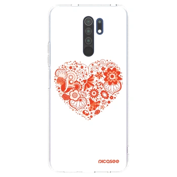 Picasee silikonový průhledný obal pro Xiaomi Redmi 9 - Velké srdce