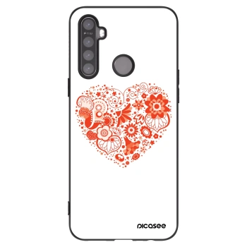 Picasee silikonový černý obal pro Realme 6i - Velké srdce